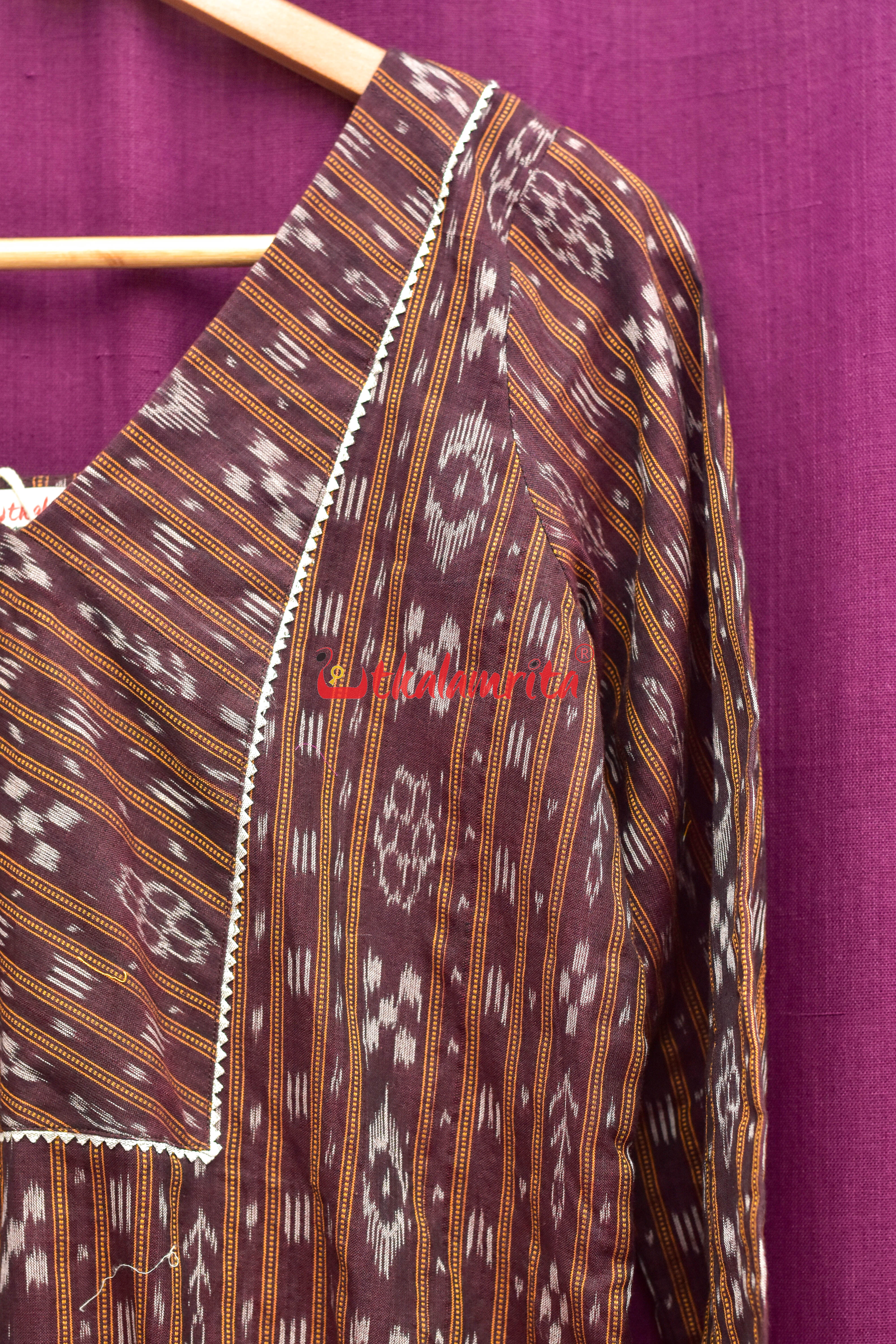 Coffee Ikat (Women's Full Kurta)