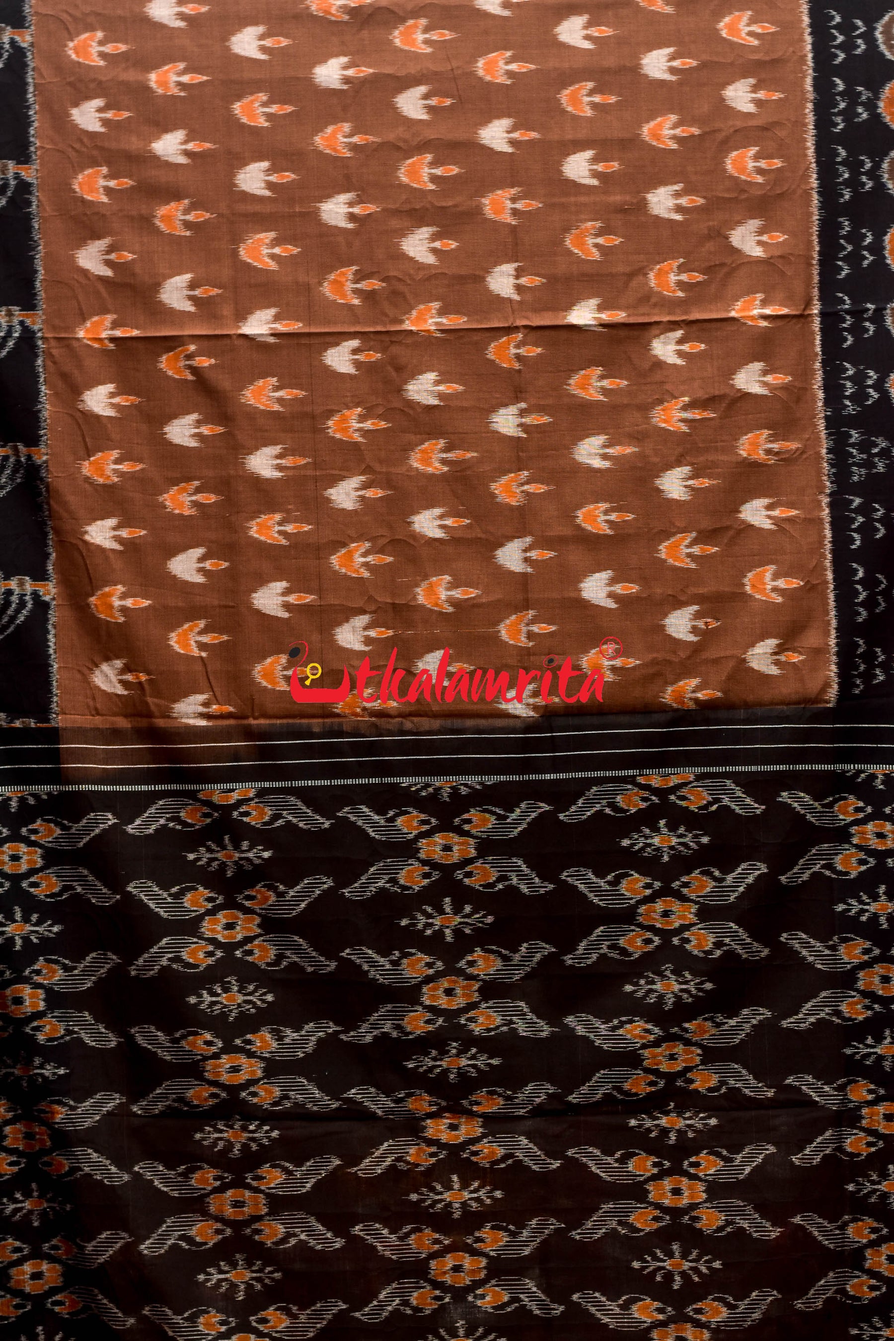 Coffee Boita & Ducks Khandua Cotton Saree