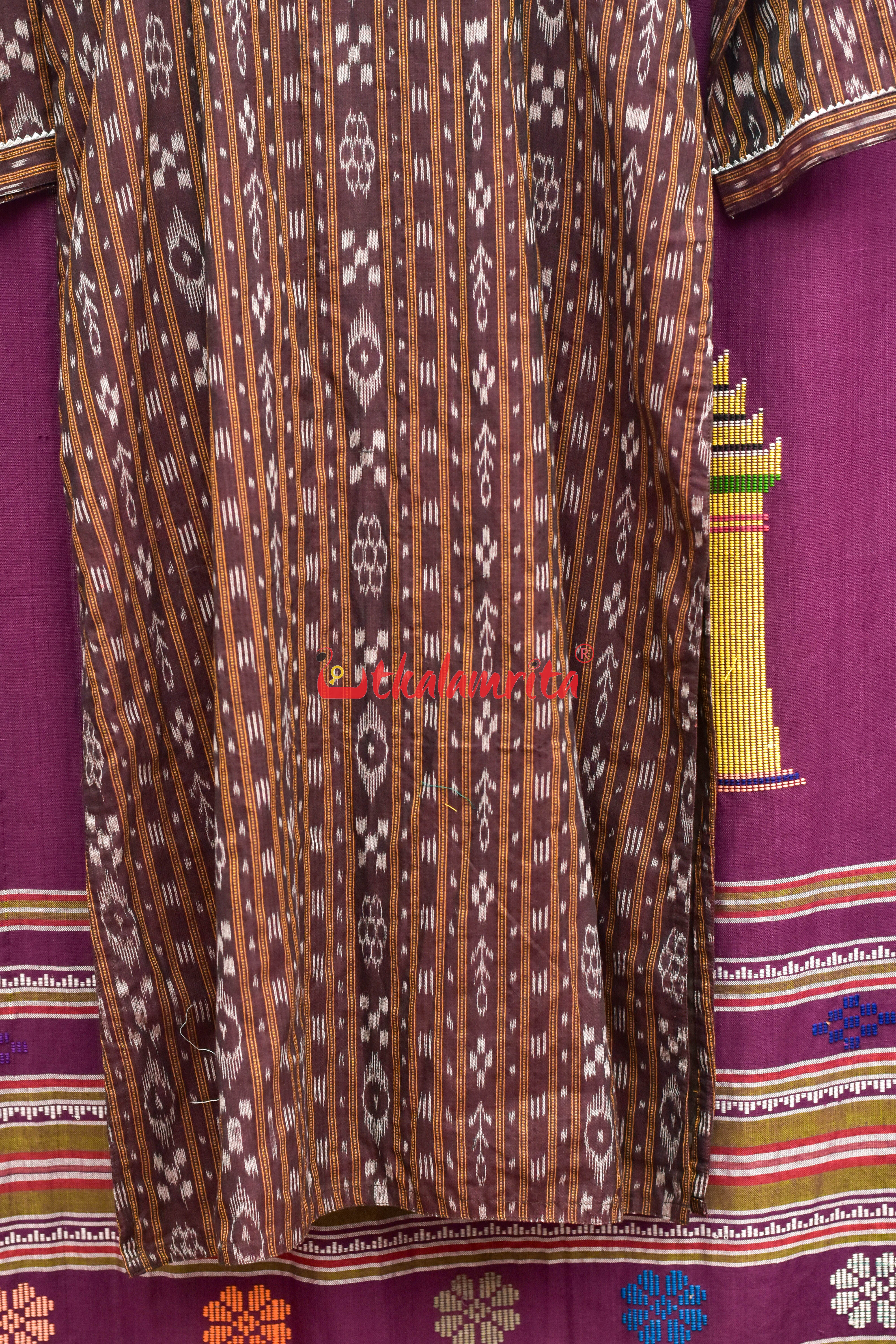 Coffee Ikat (Women's Full Kurta)
