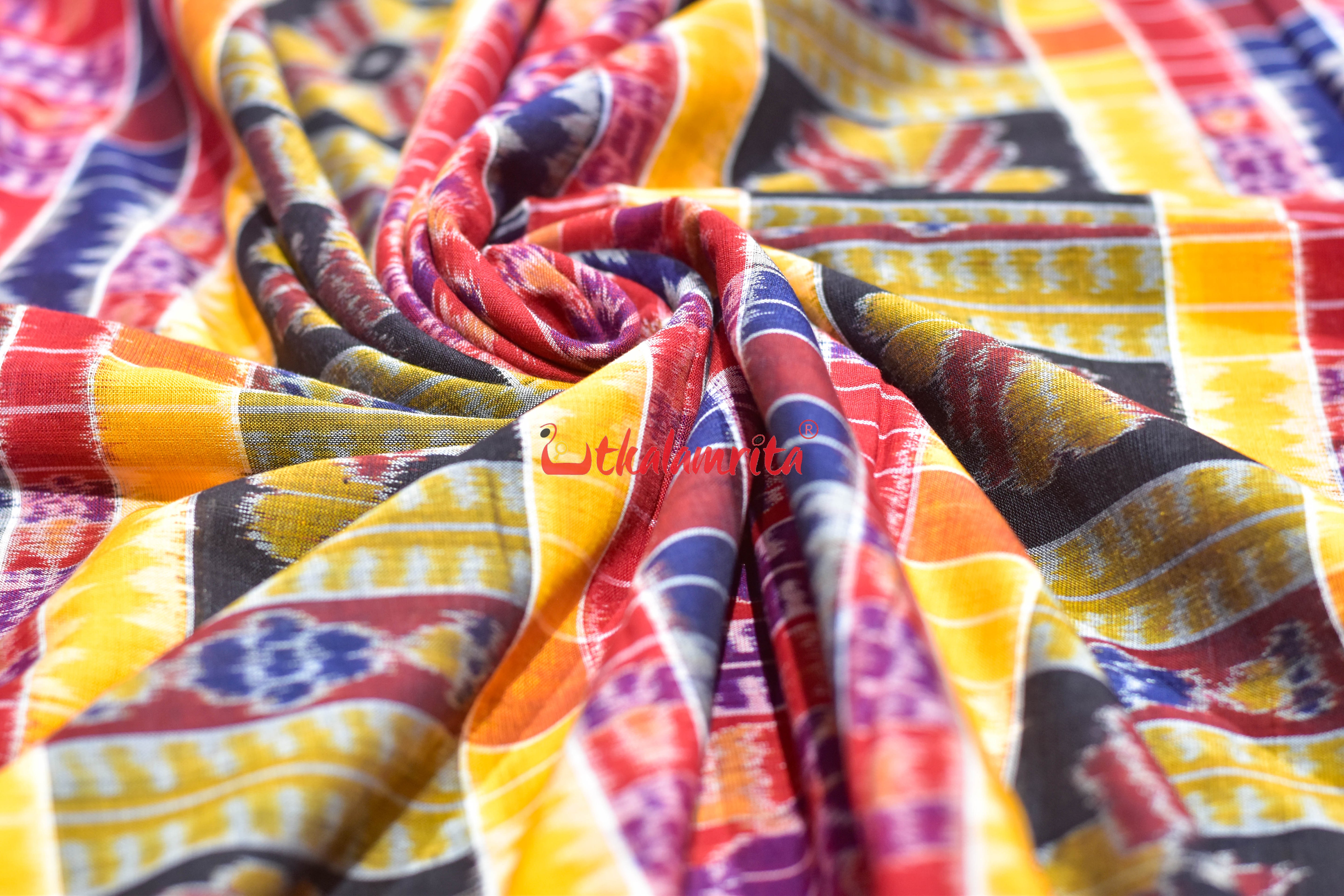 Red Yellow Utkala Lakhmi Cotton (Fabric)