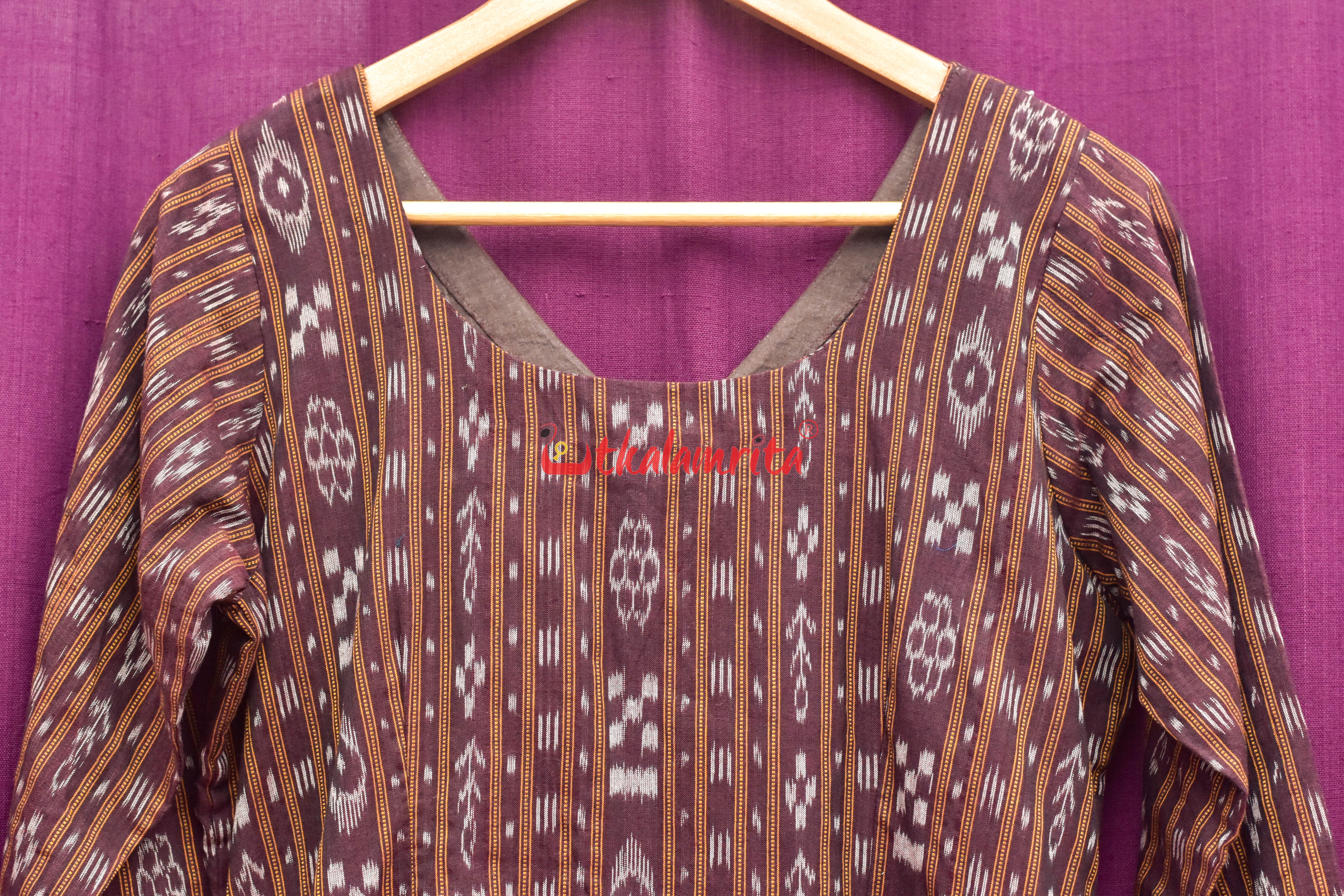 Coffee Ikat (Women's Full Kurta)