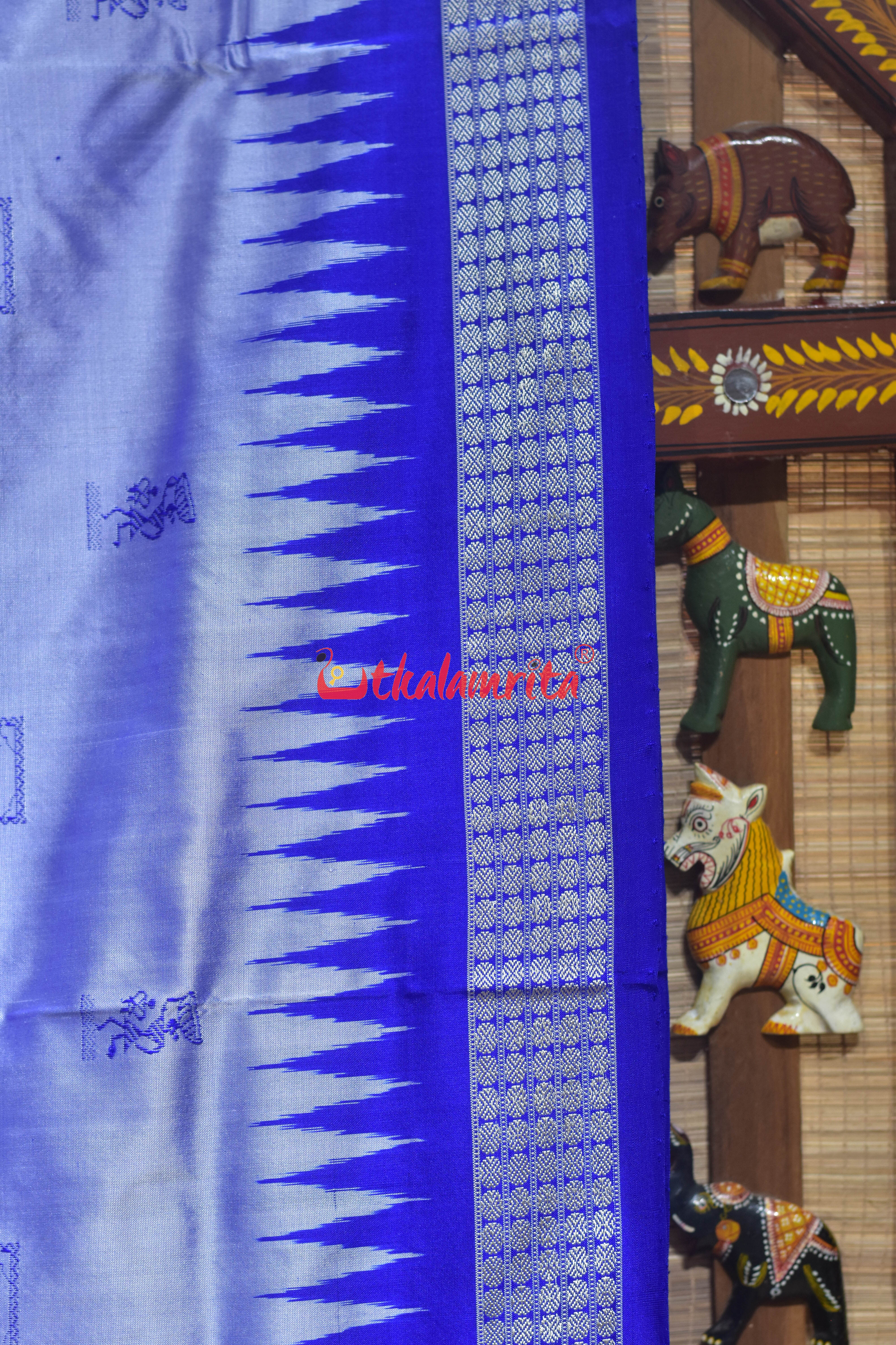 Blue Tribals Body Bomkai Silk Saree