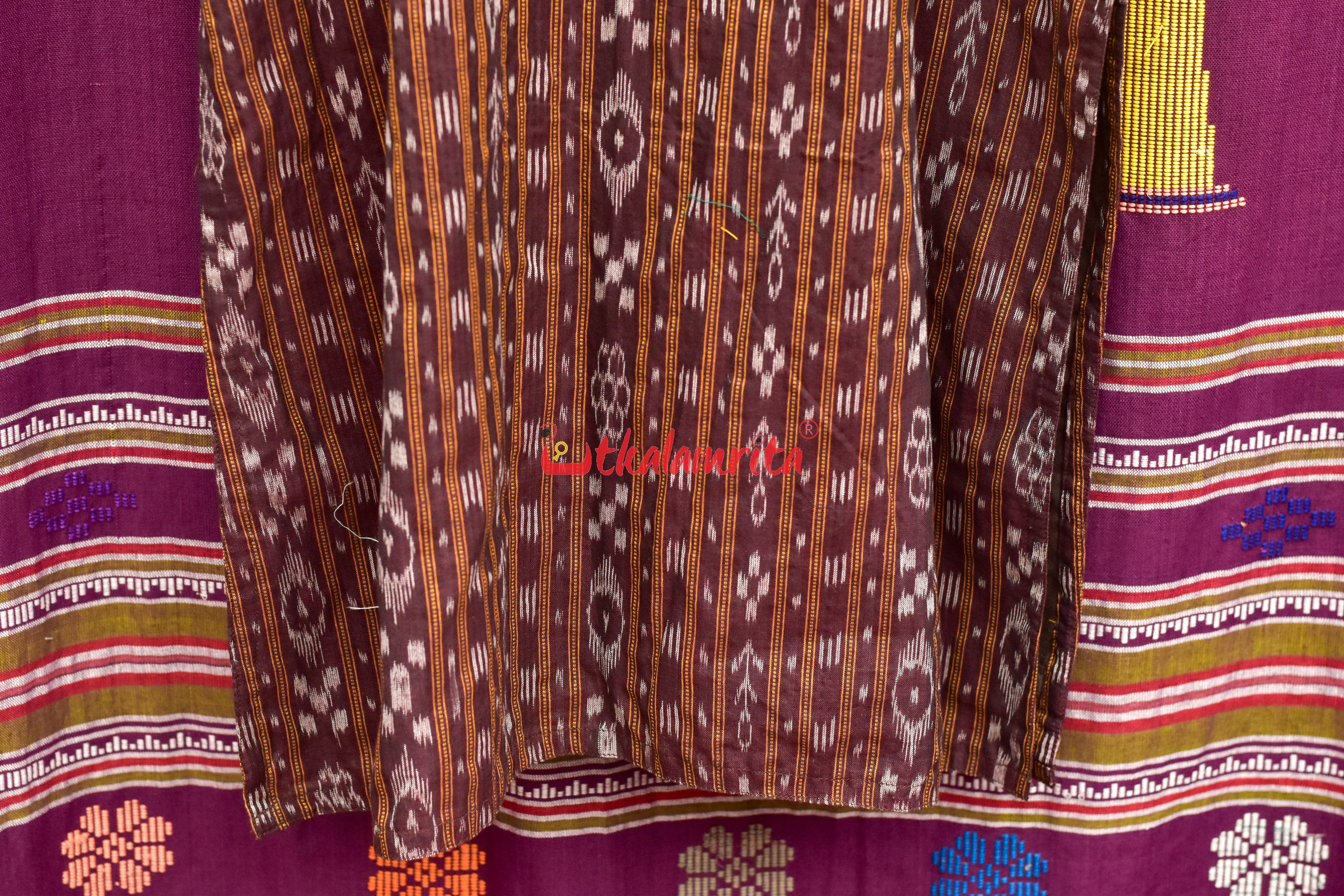 Coffee Ikat (Women's Full Kurta)