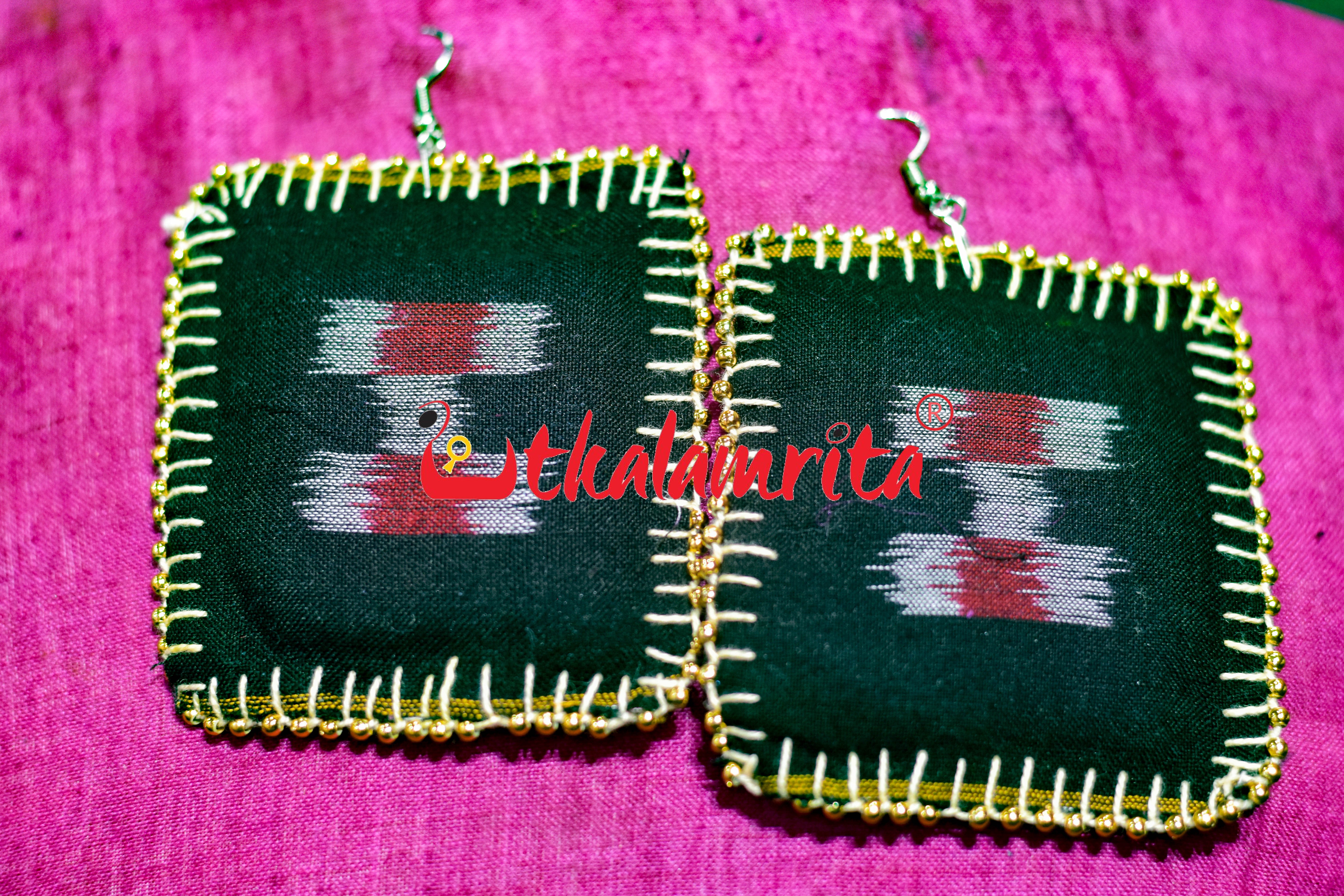 Red Black Pasapali Big Earrings