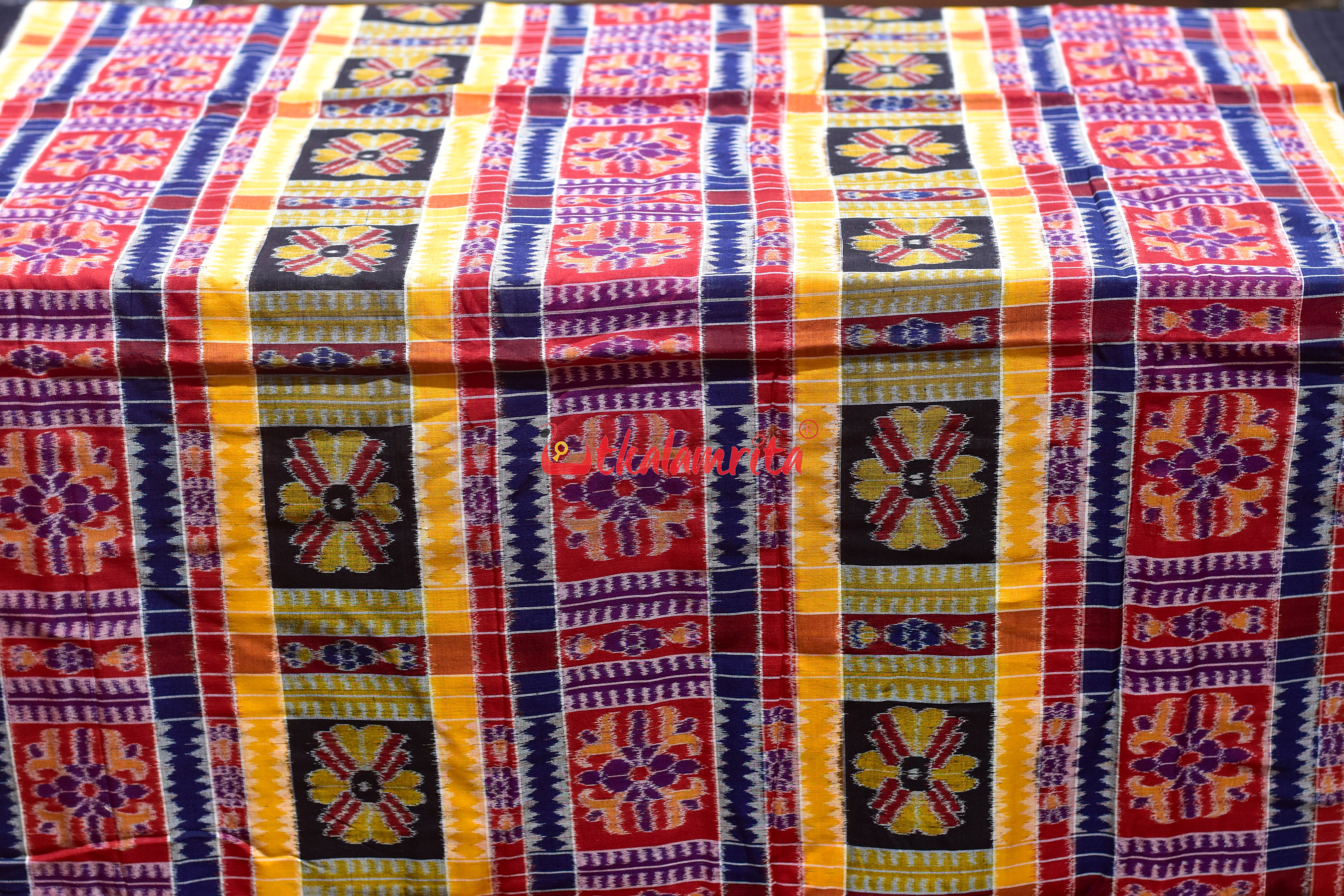 Red Yellow Utkala Lakhmi Cotton (Fabric)