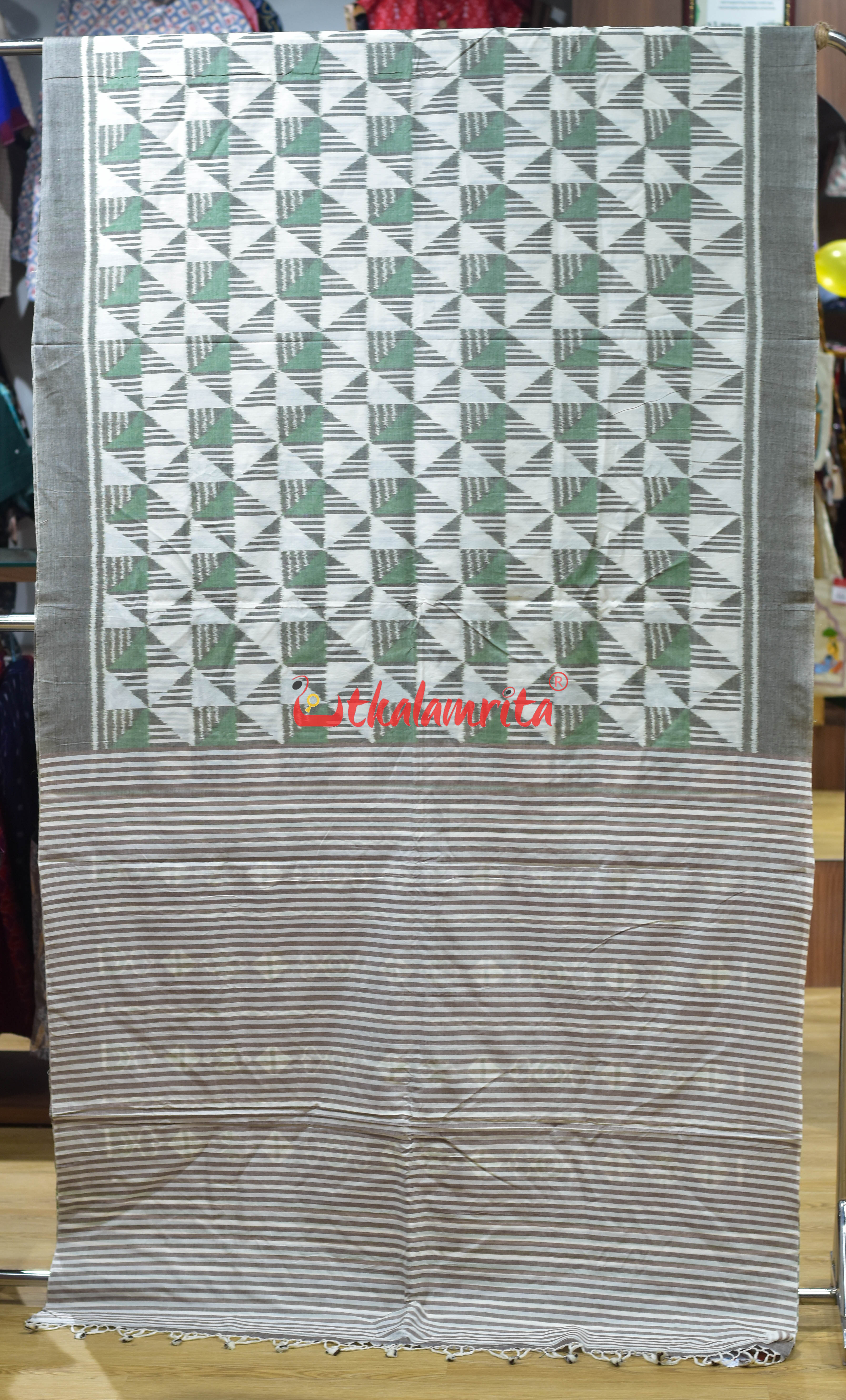 Contemporary Pataka Khandua Cotton Saree