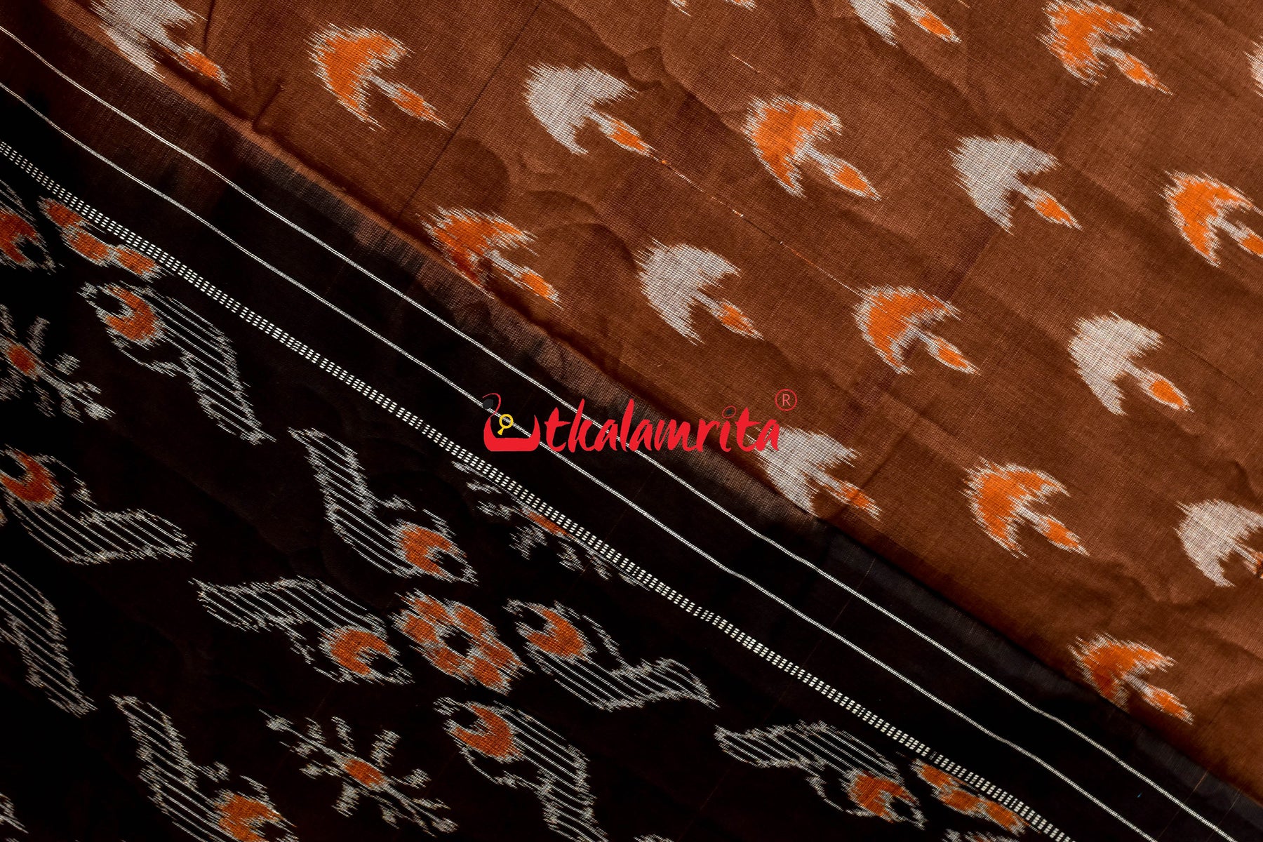 Coffee Boita & Ducks Khandua Cotton Saree