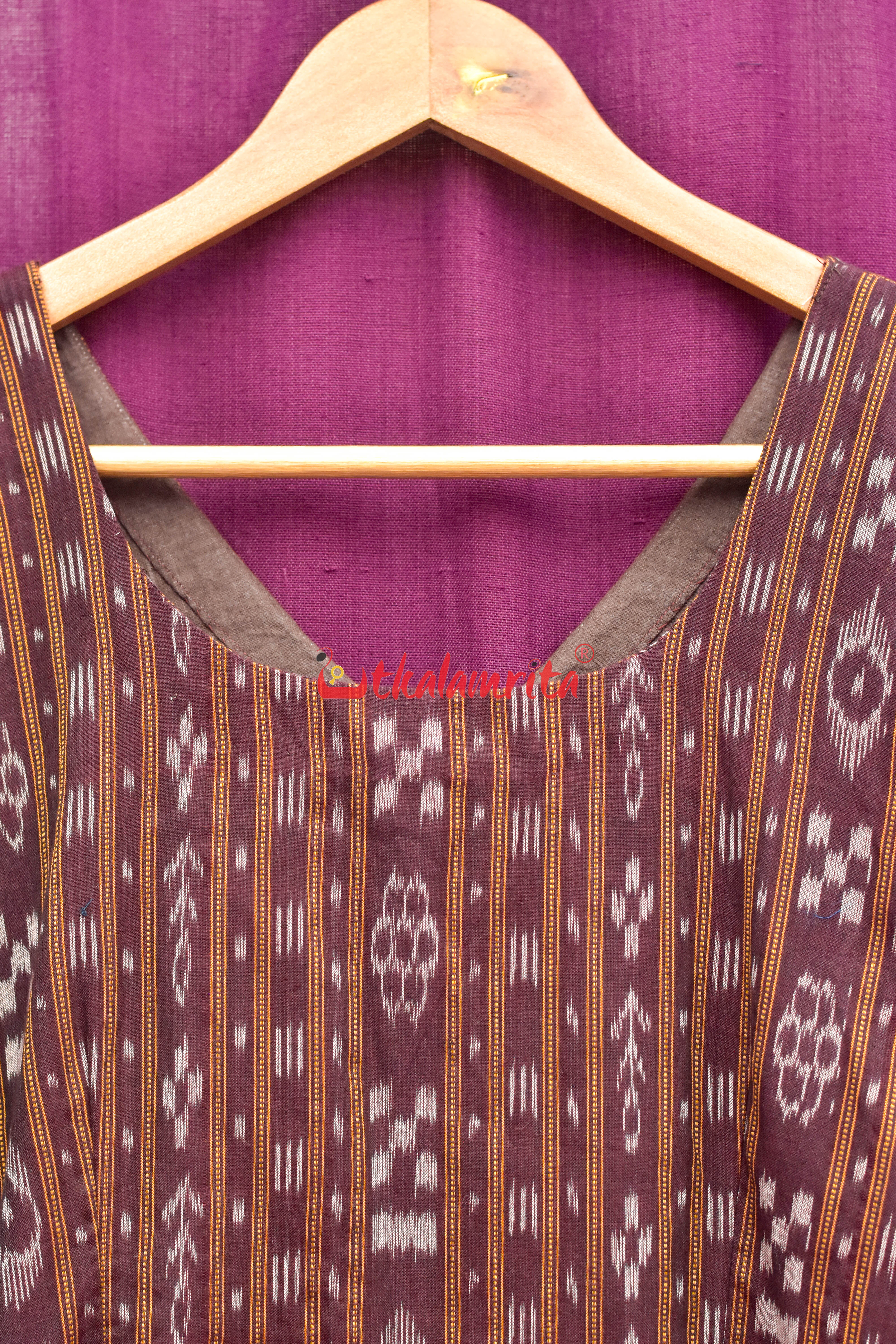 Coffee Ikat (Women's Full Kurta)