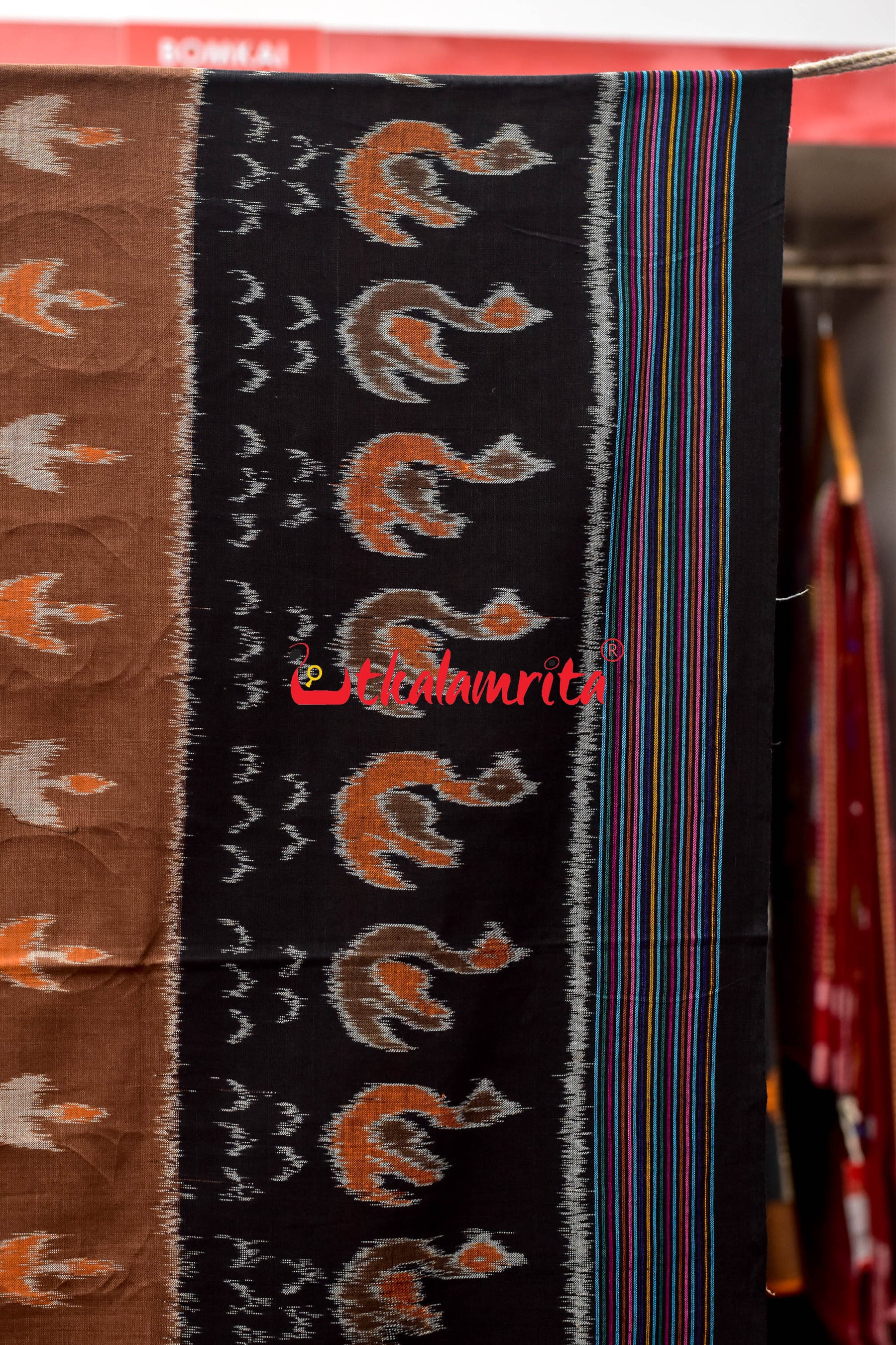 Coffee Boita & Ducks Khandua Cotton Saree