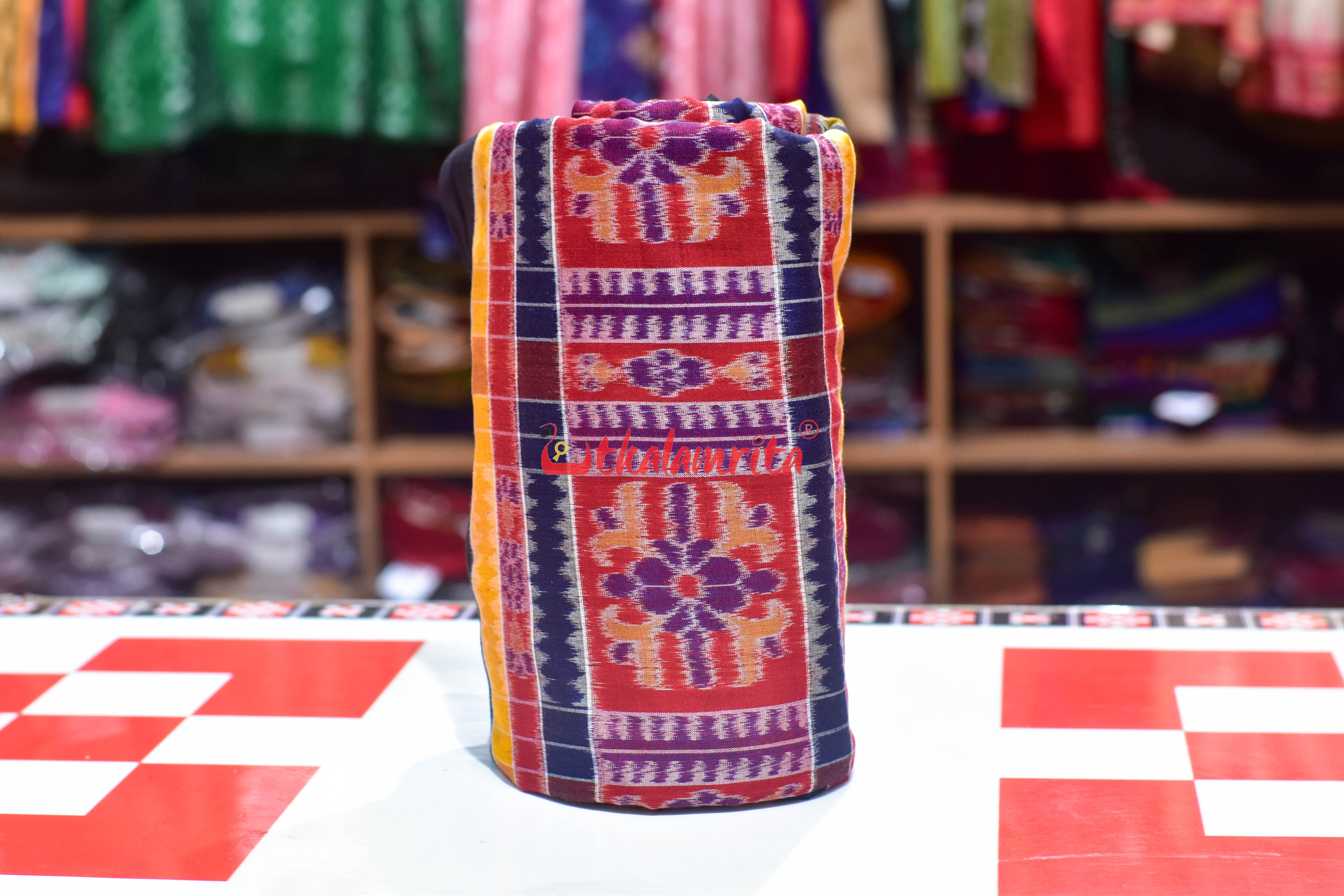 Red Yellow Utkala Lakhmi Cotton (Fabric)