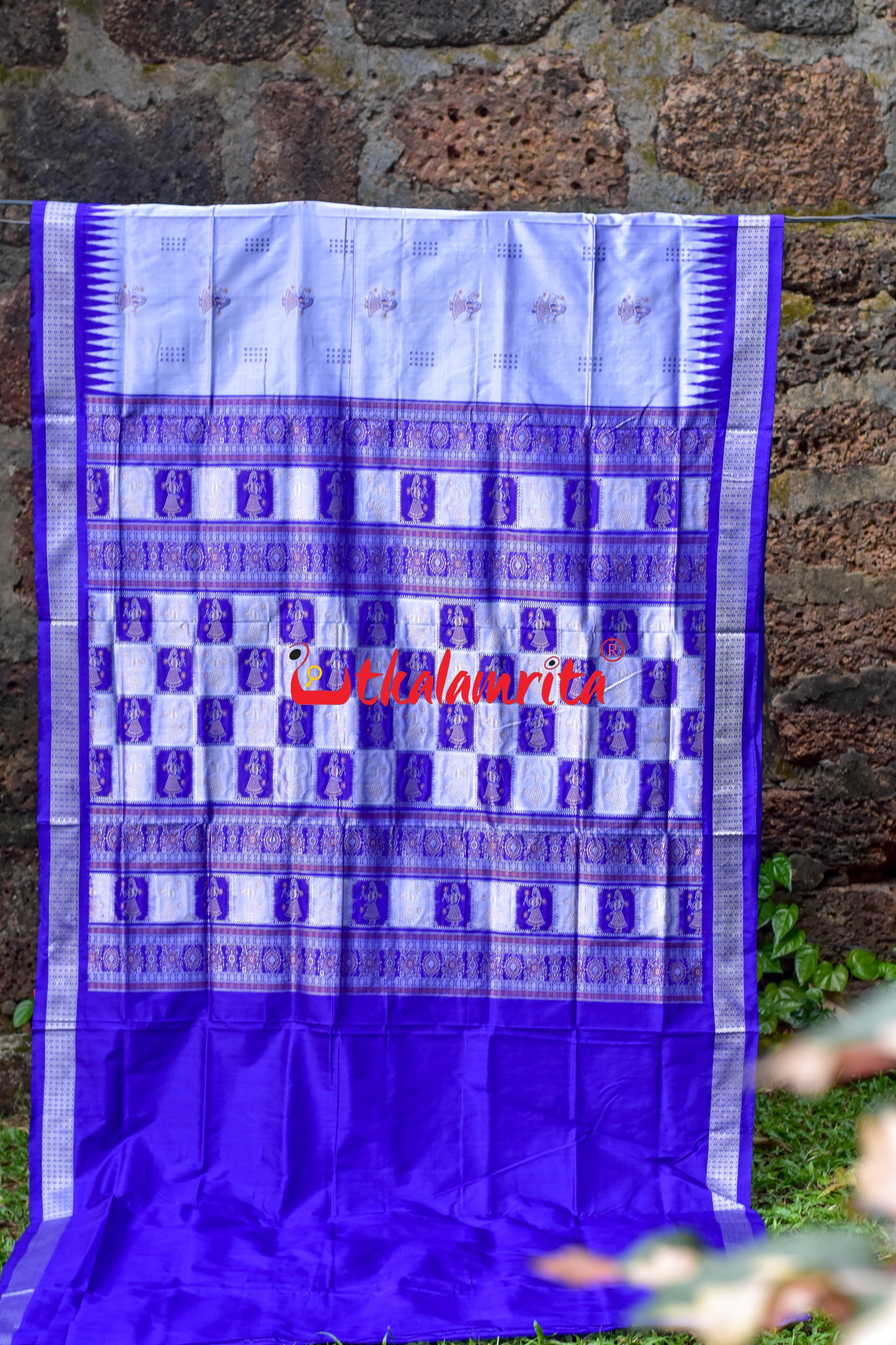 Steely Purple Doll Bomkai Silk Saree