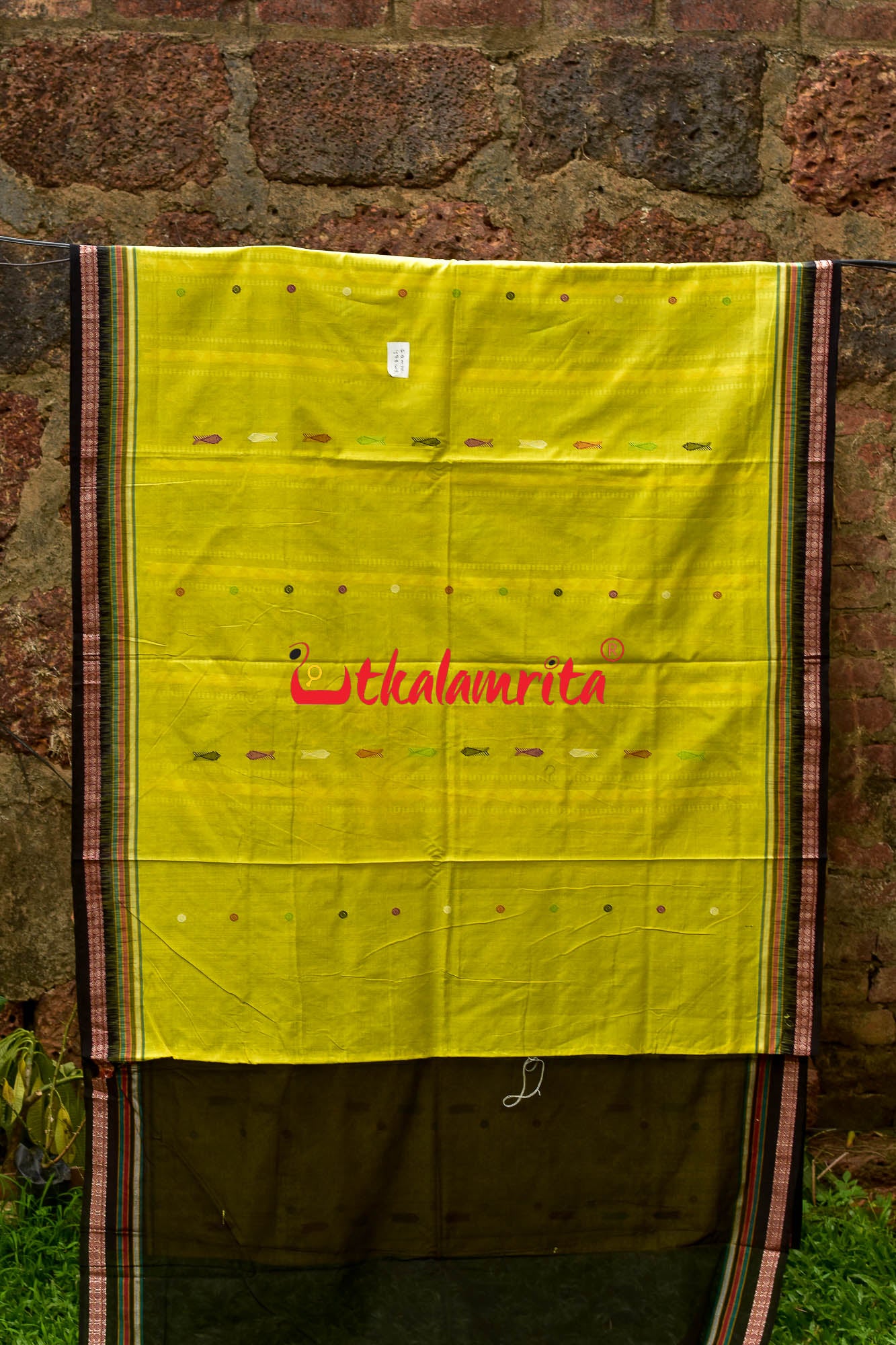 Suneli Yellow Bomkai Cotton Saree