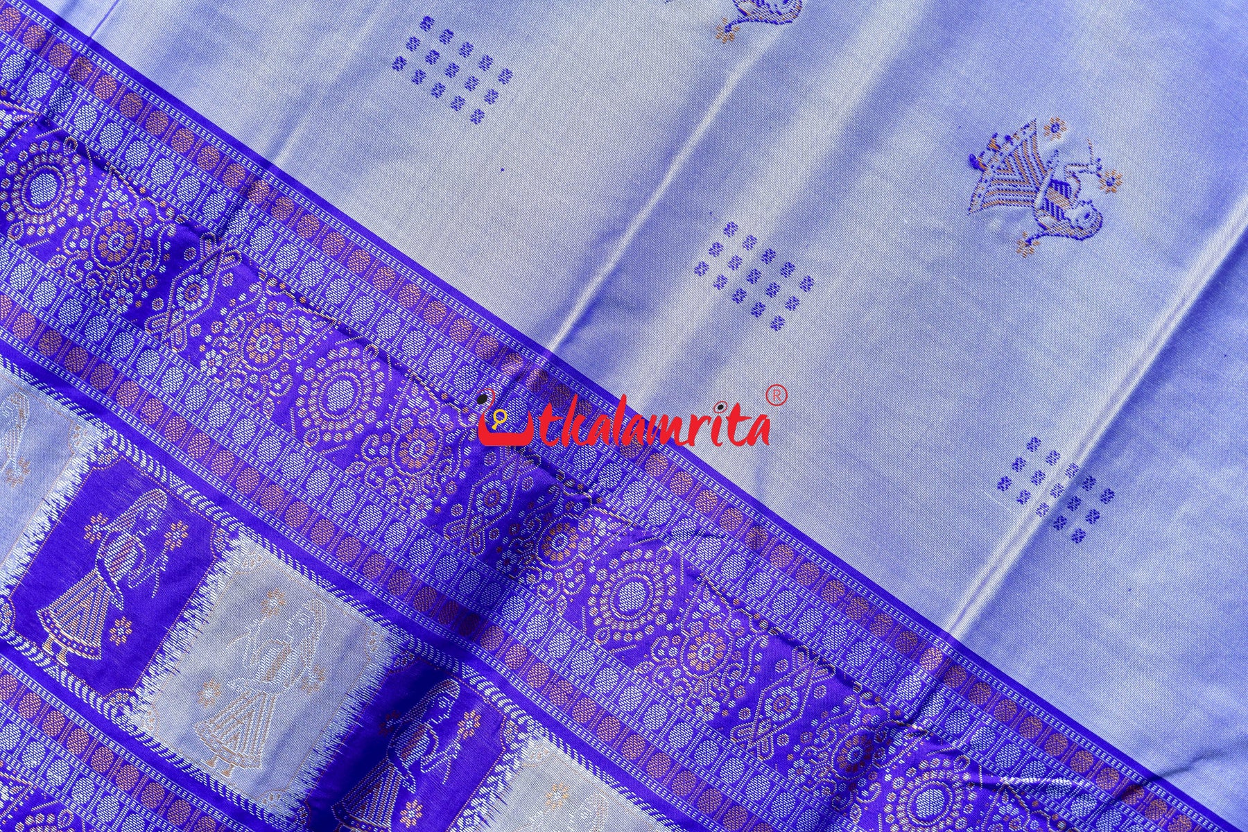 Steely Purple Doll Bomkai Silk Saree