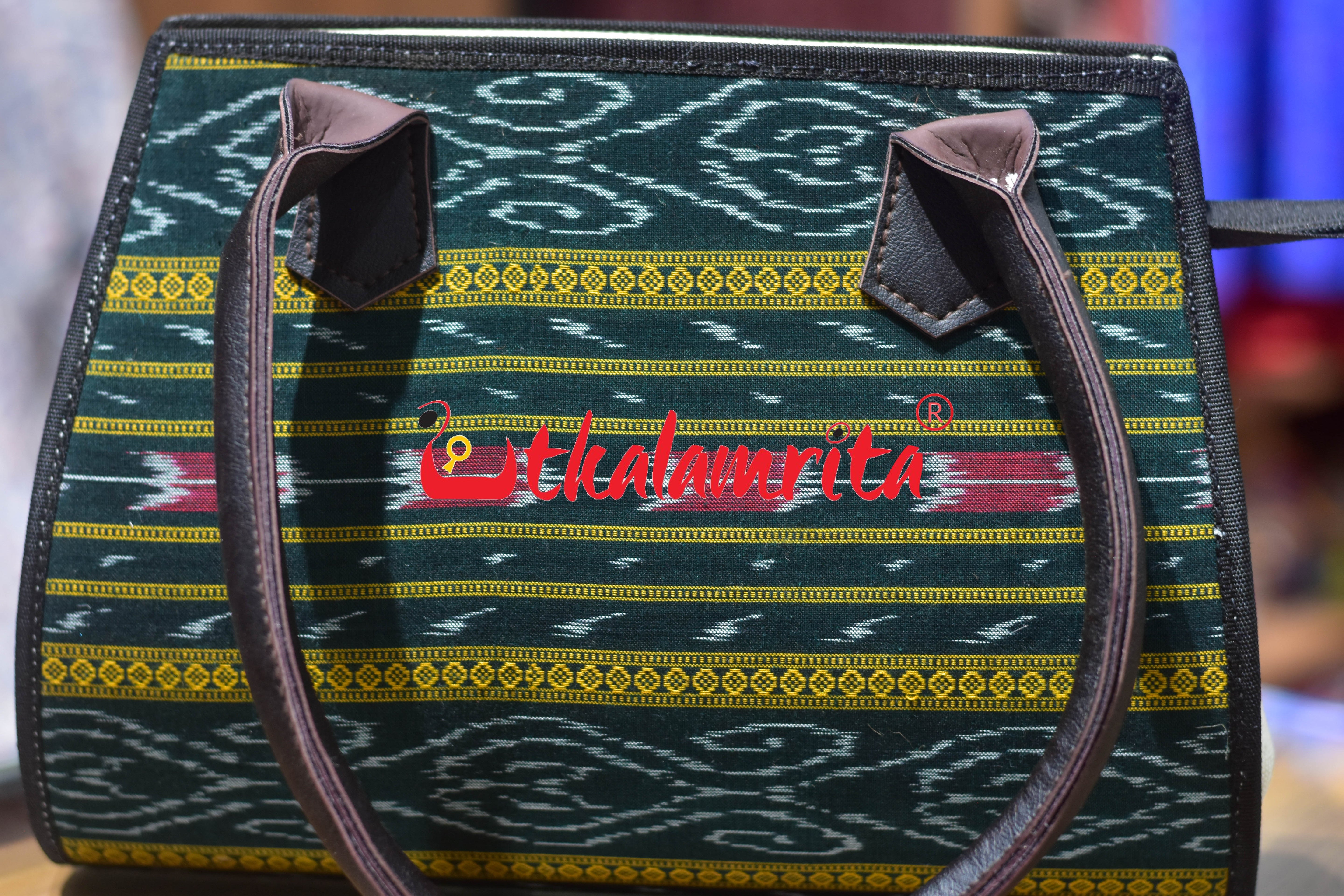 Green Anjimala Trapezium Vanity Bag