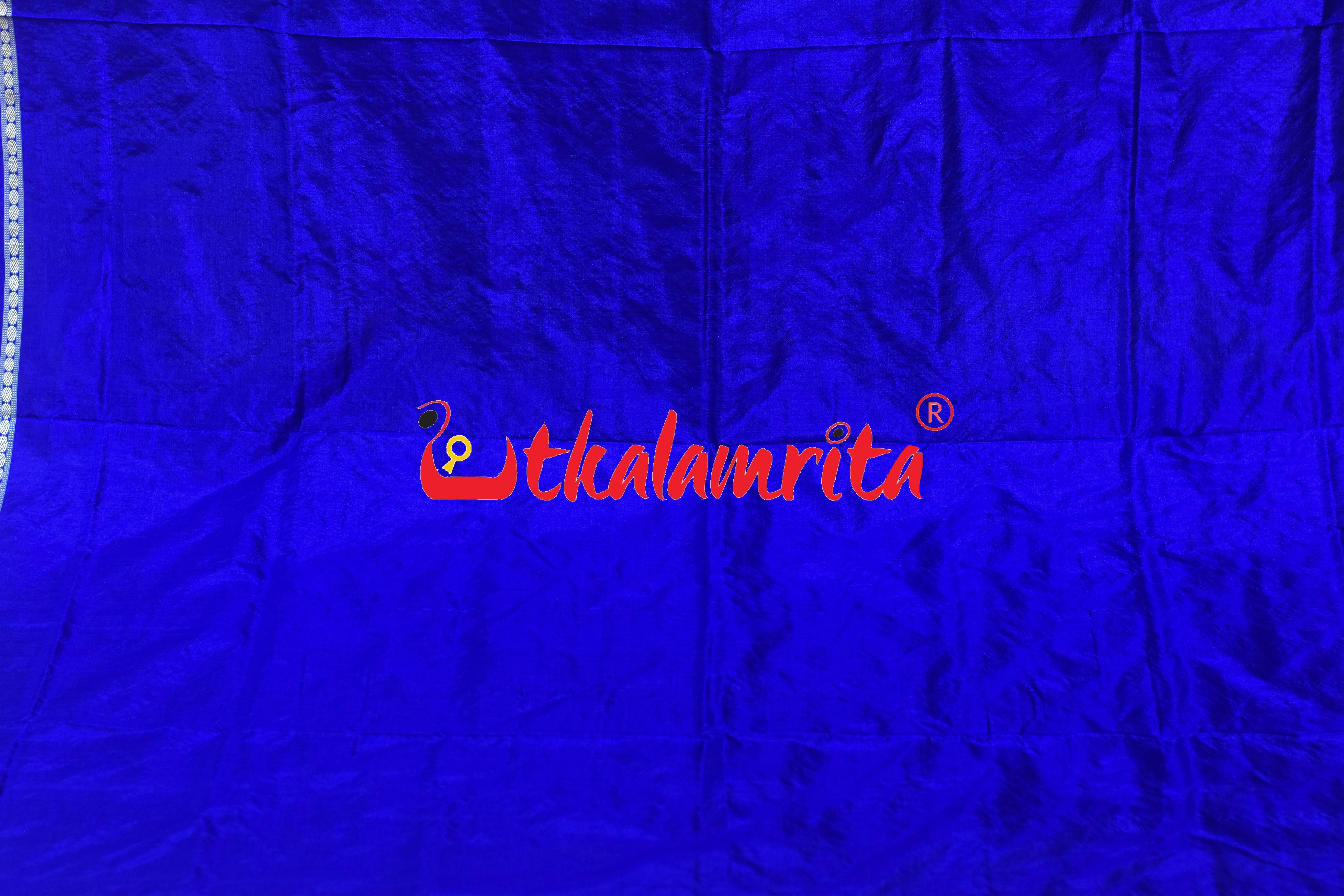 Dolabedi Yellow Blue Bomkai Silk Saree