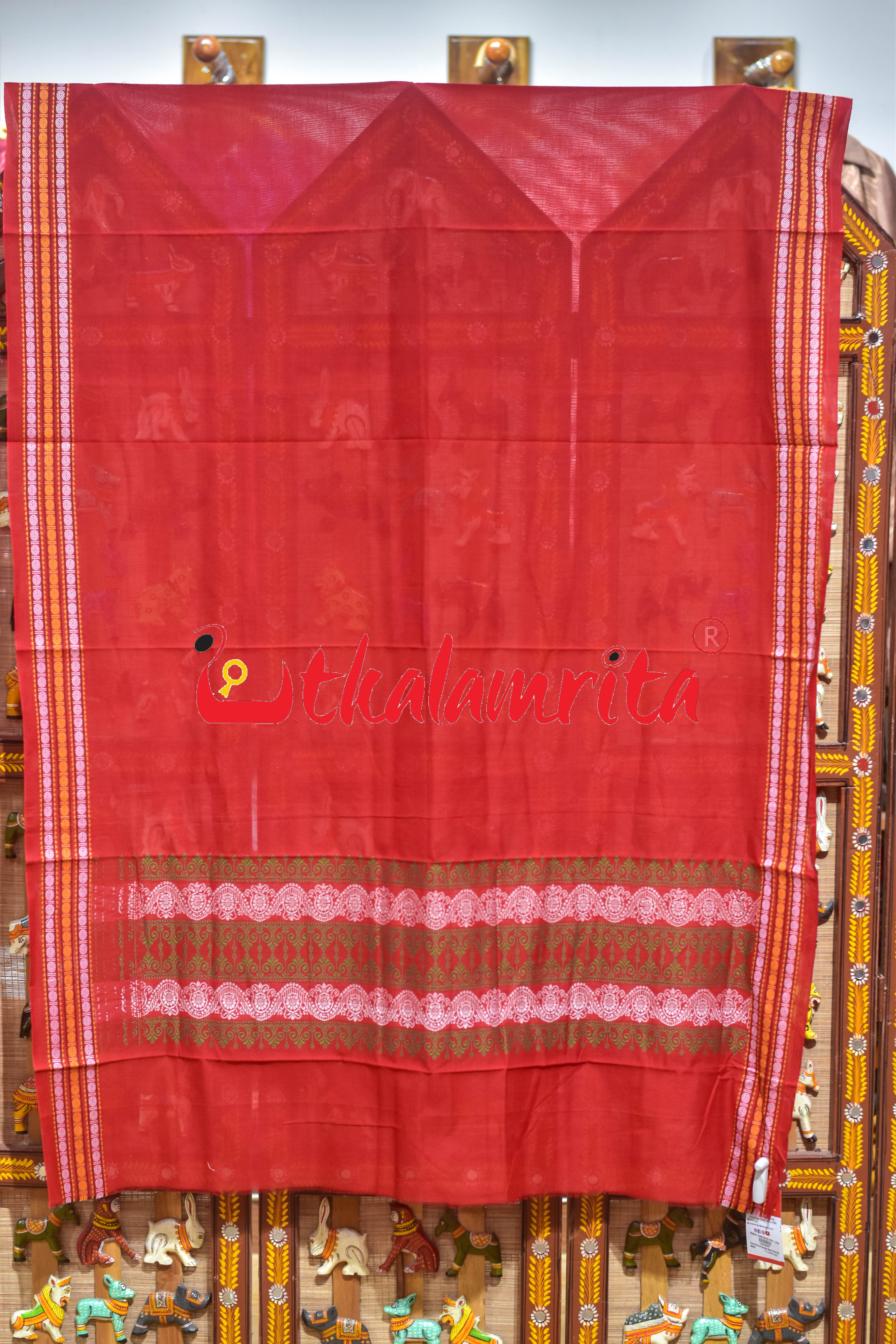 Green Red Doll Bomkai Bapta Dress Set