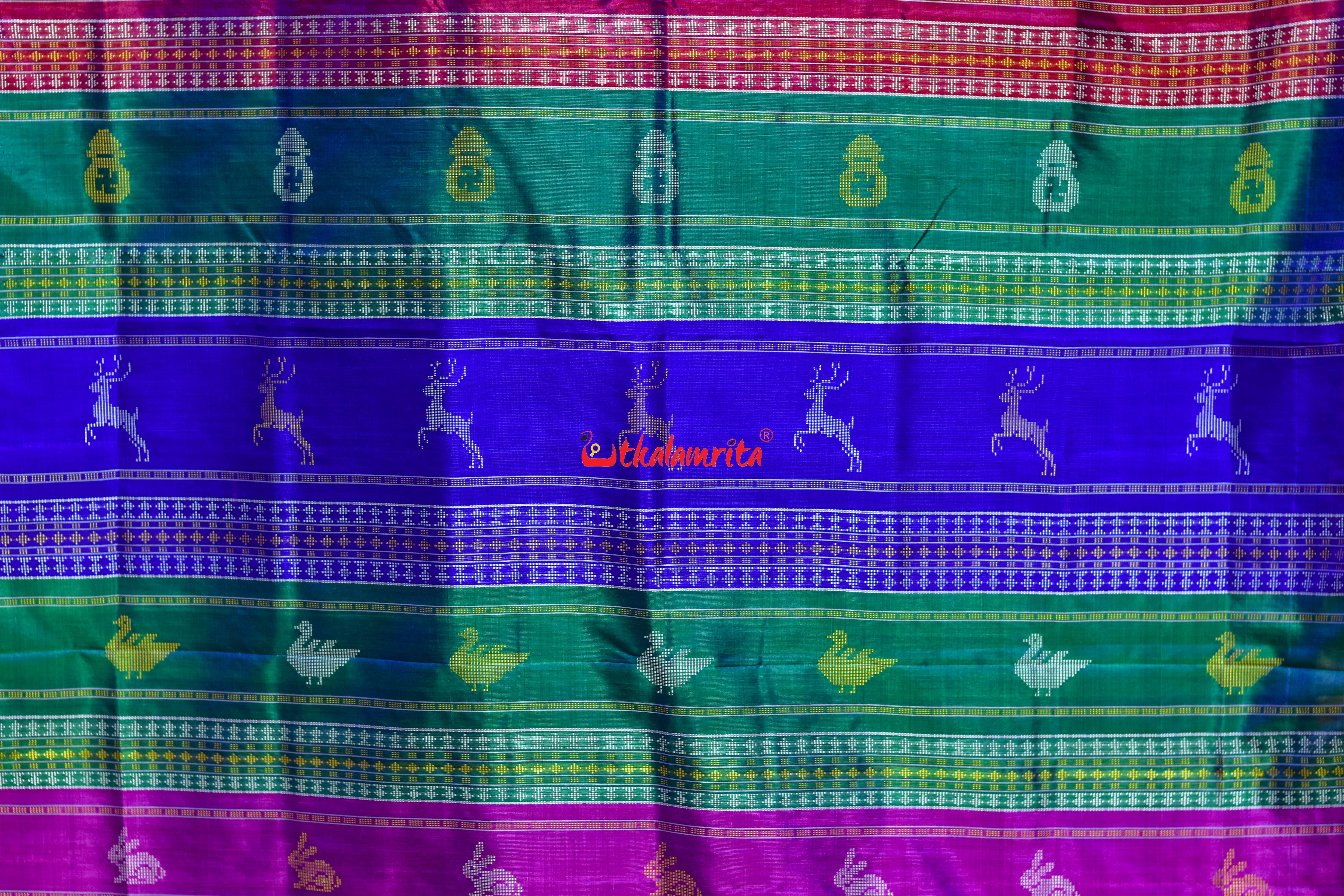 Subtle Violet Double Anchal Berhampuri Silk Saree