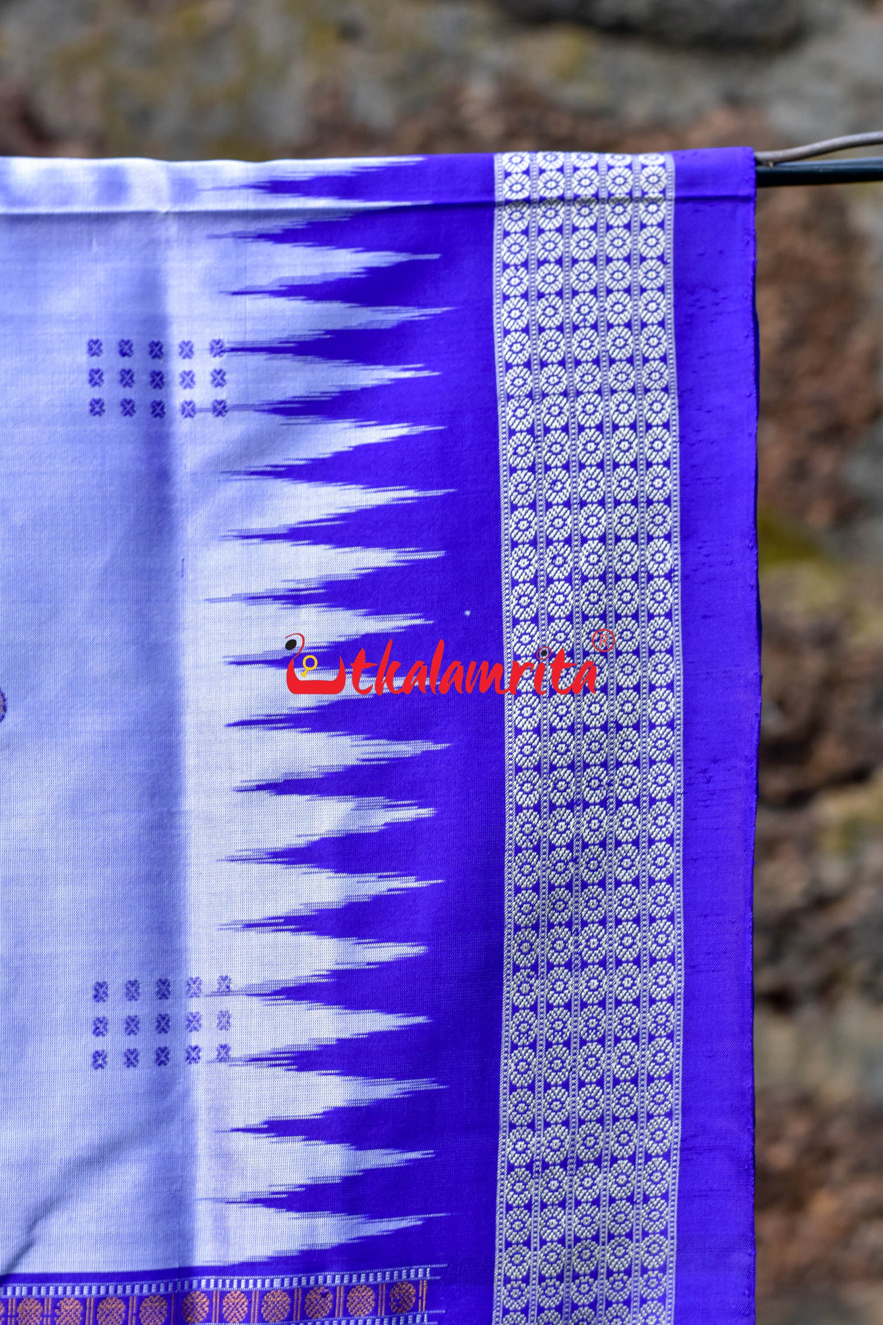 Steely Purple Doll Bomkai Silk Saree