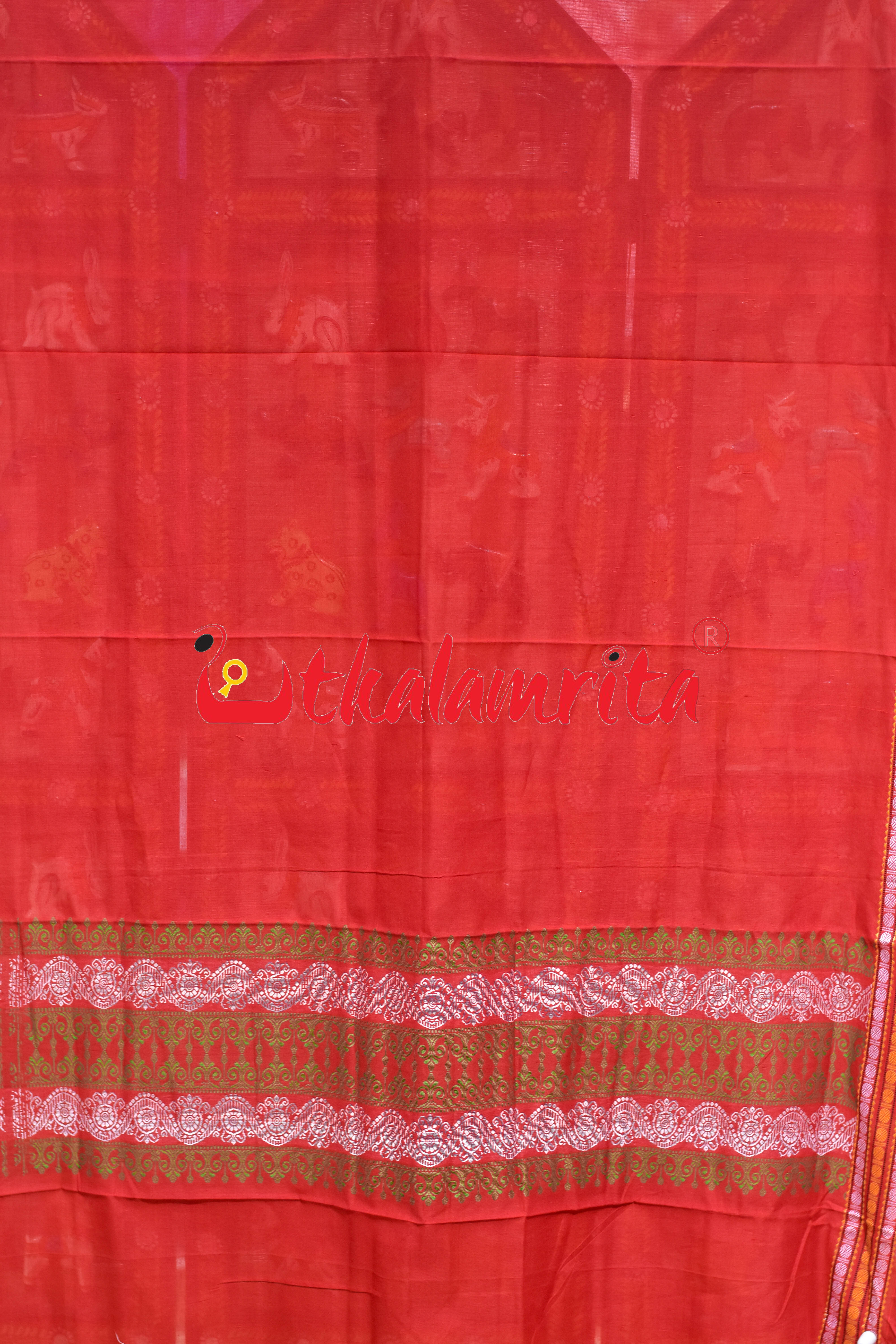 Green Red Doll Bomkai Bapta Dress Set