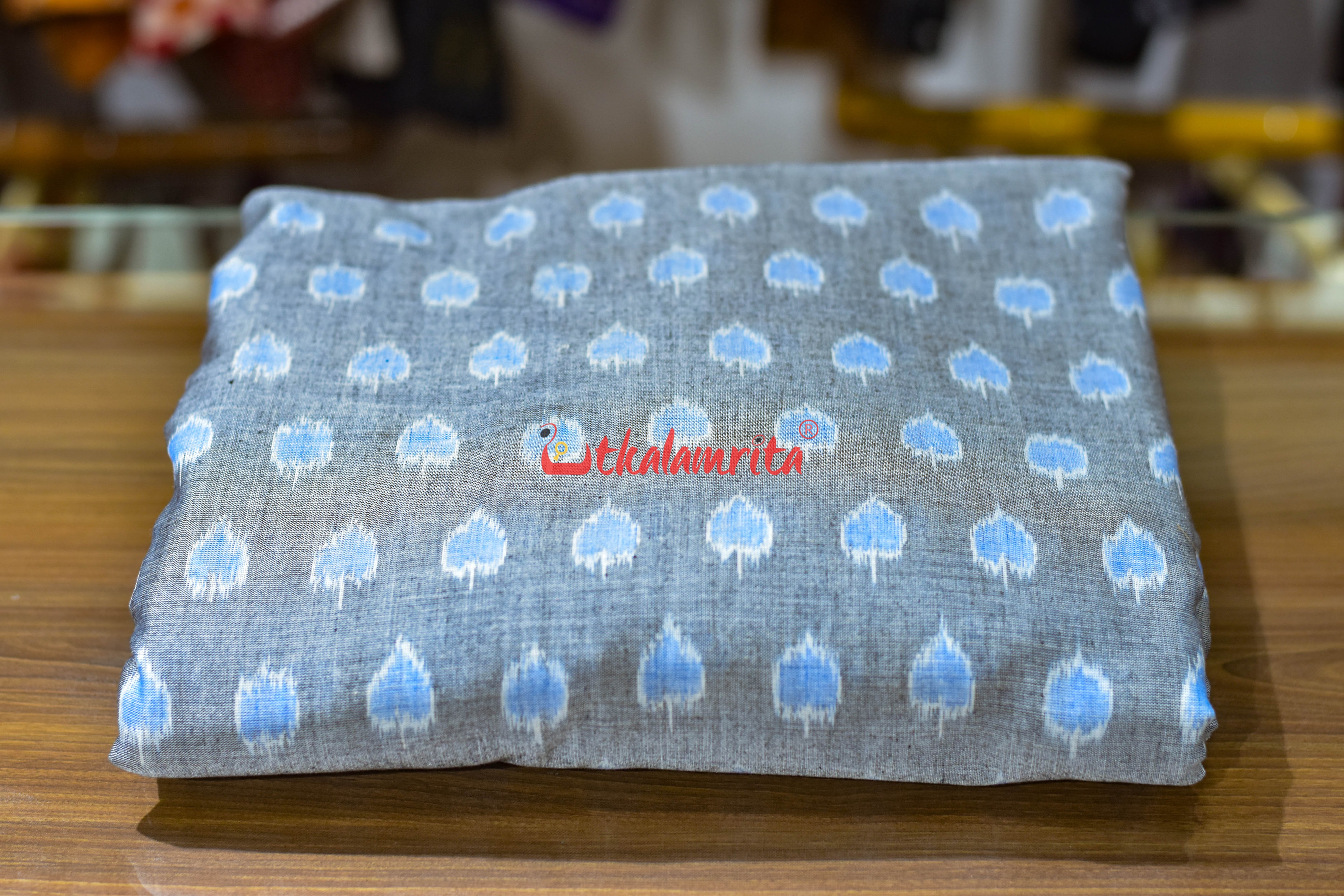 Panapatra Sky Grey Ikat Cotton (Fabric)