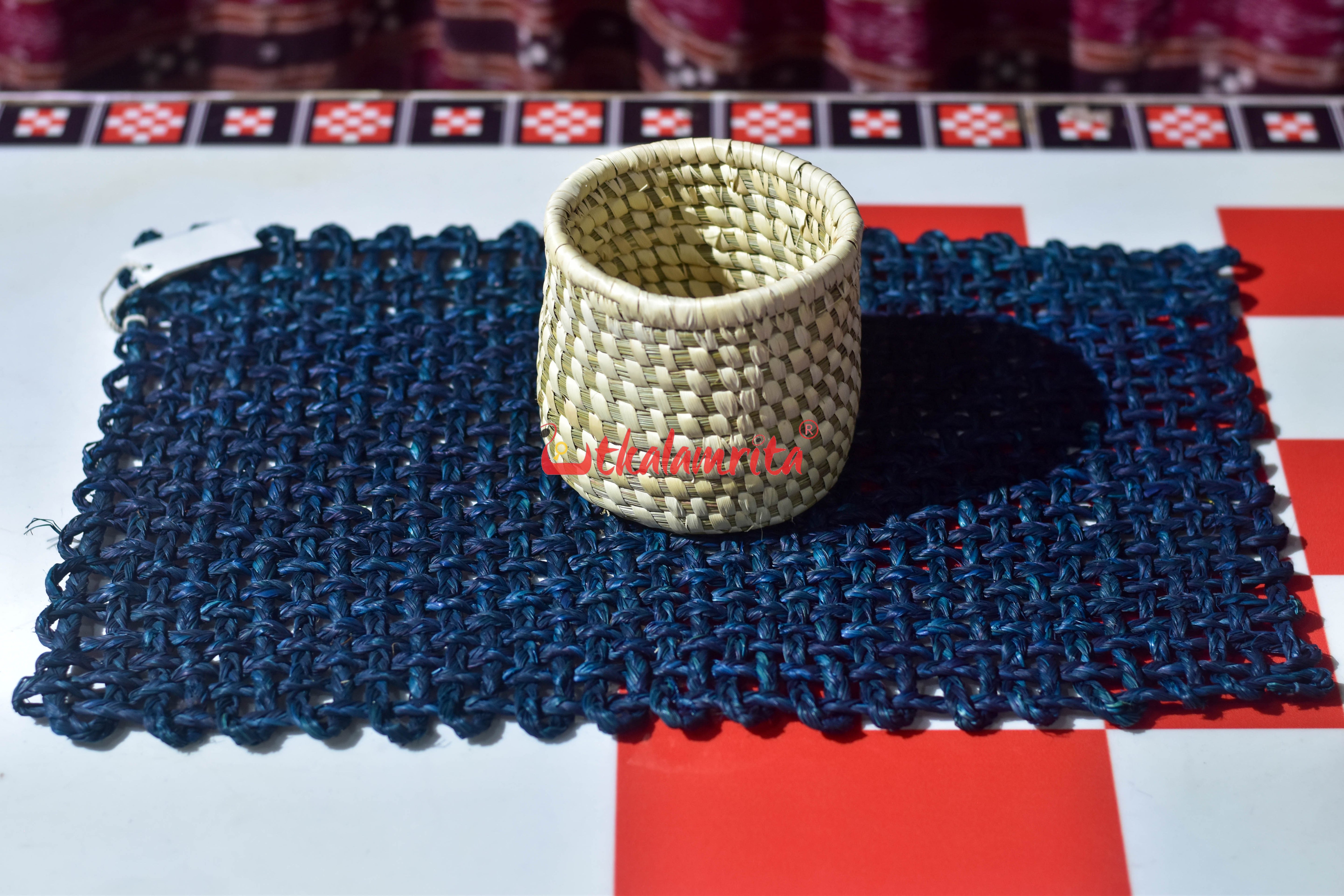 Sabai Grass Jali Mat Single Layer (Deep Blue)