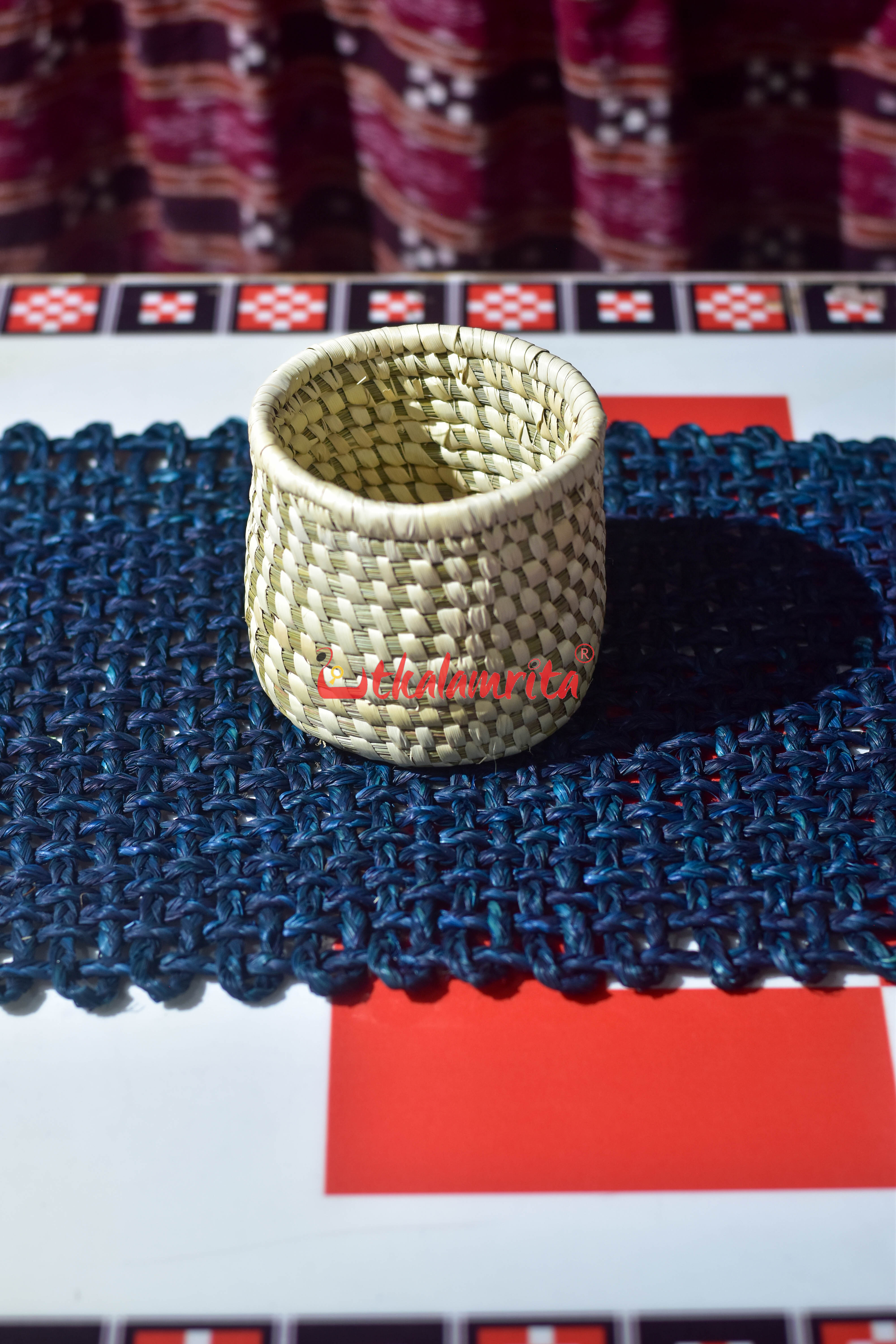 Sabai Grass Jali Mat Single Layer (Deep Blue)
