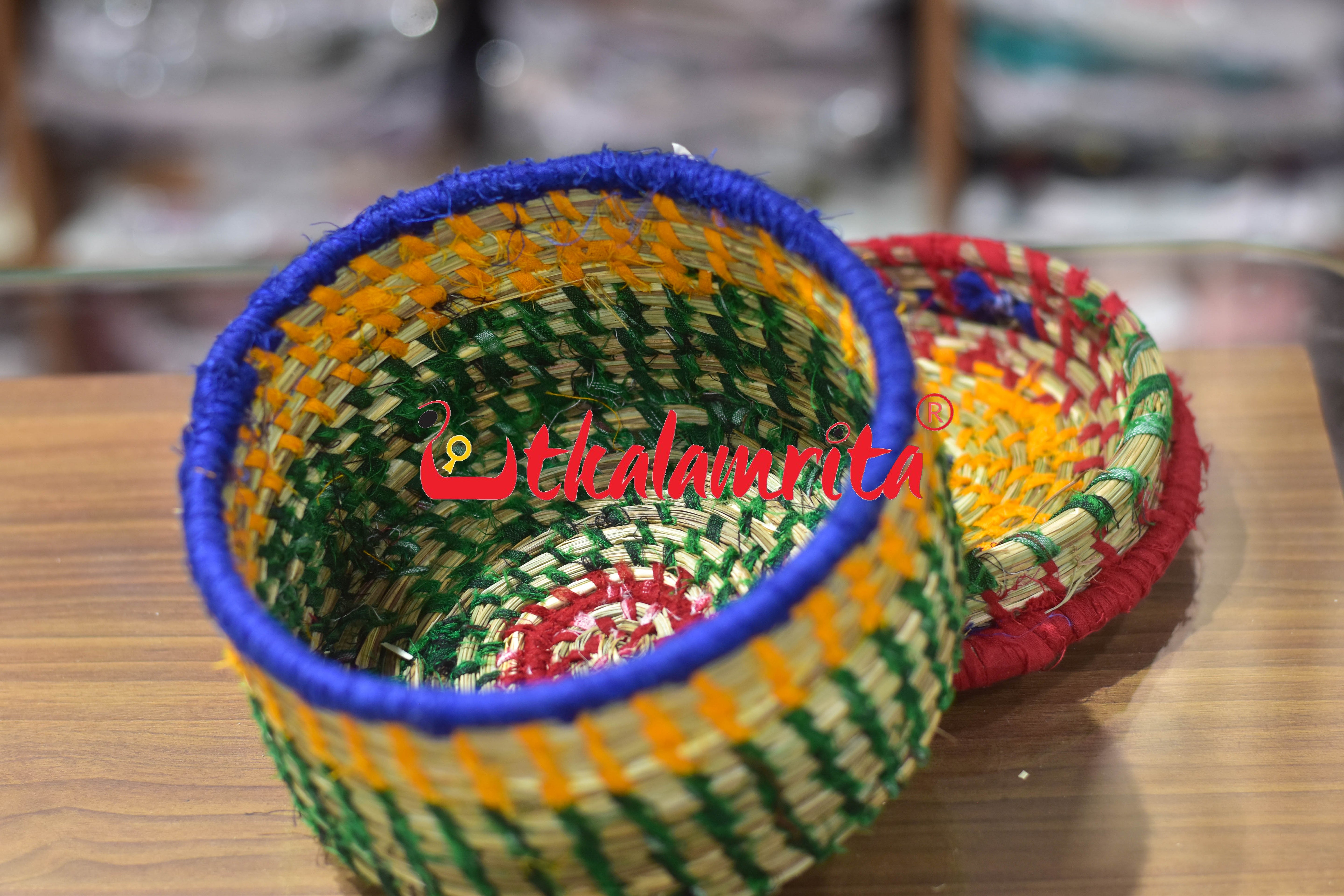 Ikat Thread basket- Multicolor