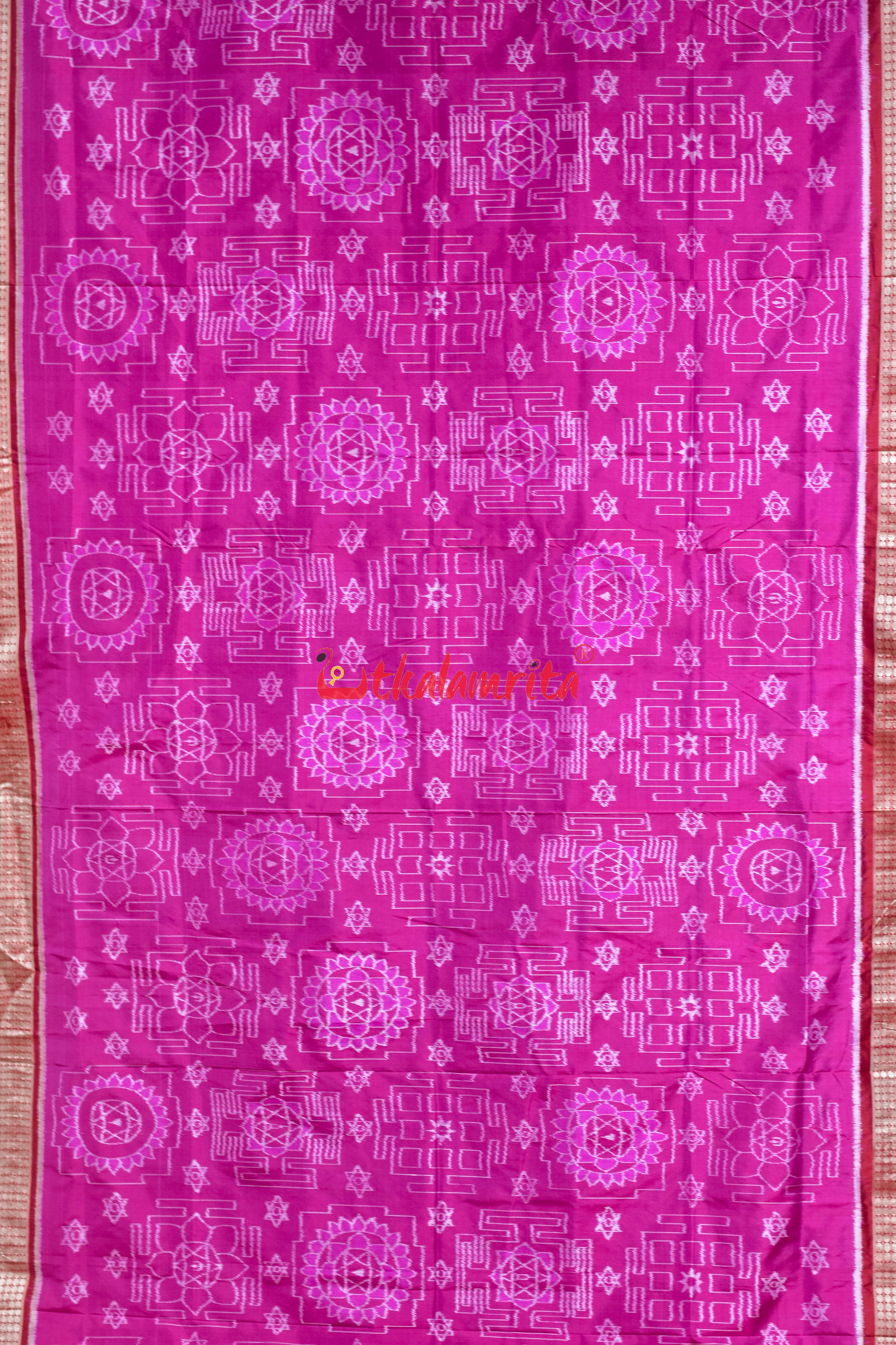 Pink Red Shree Jantra Sambalpuri Silk Saree
