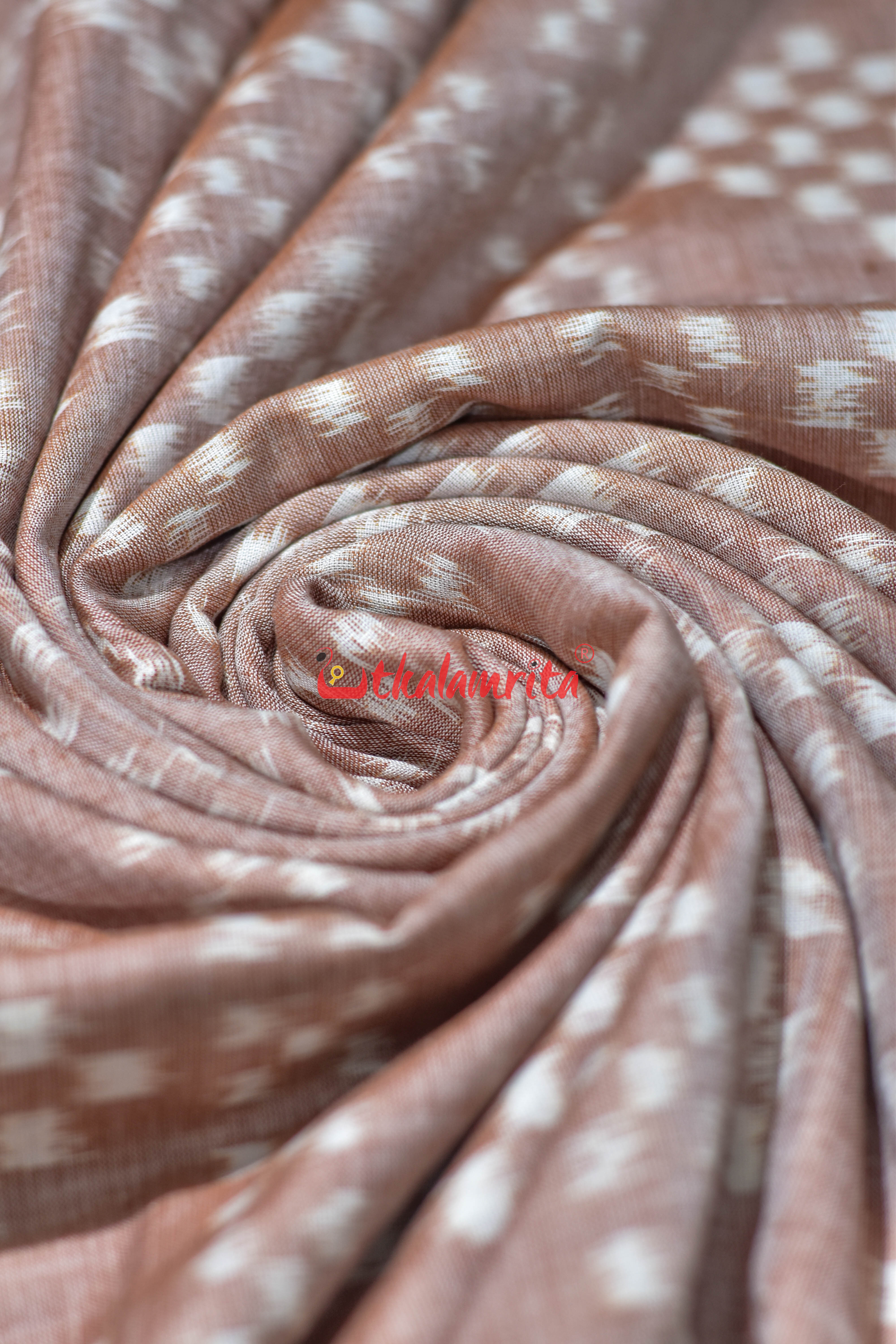 Peach Single Ikat Pasapali Cotton (Fabric)