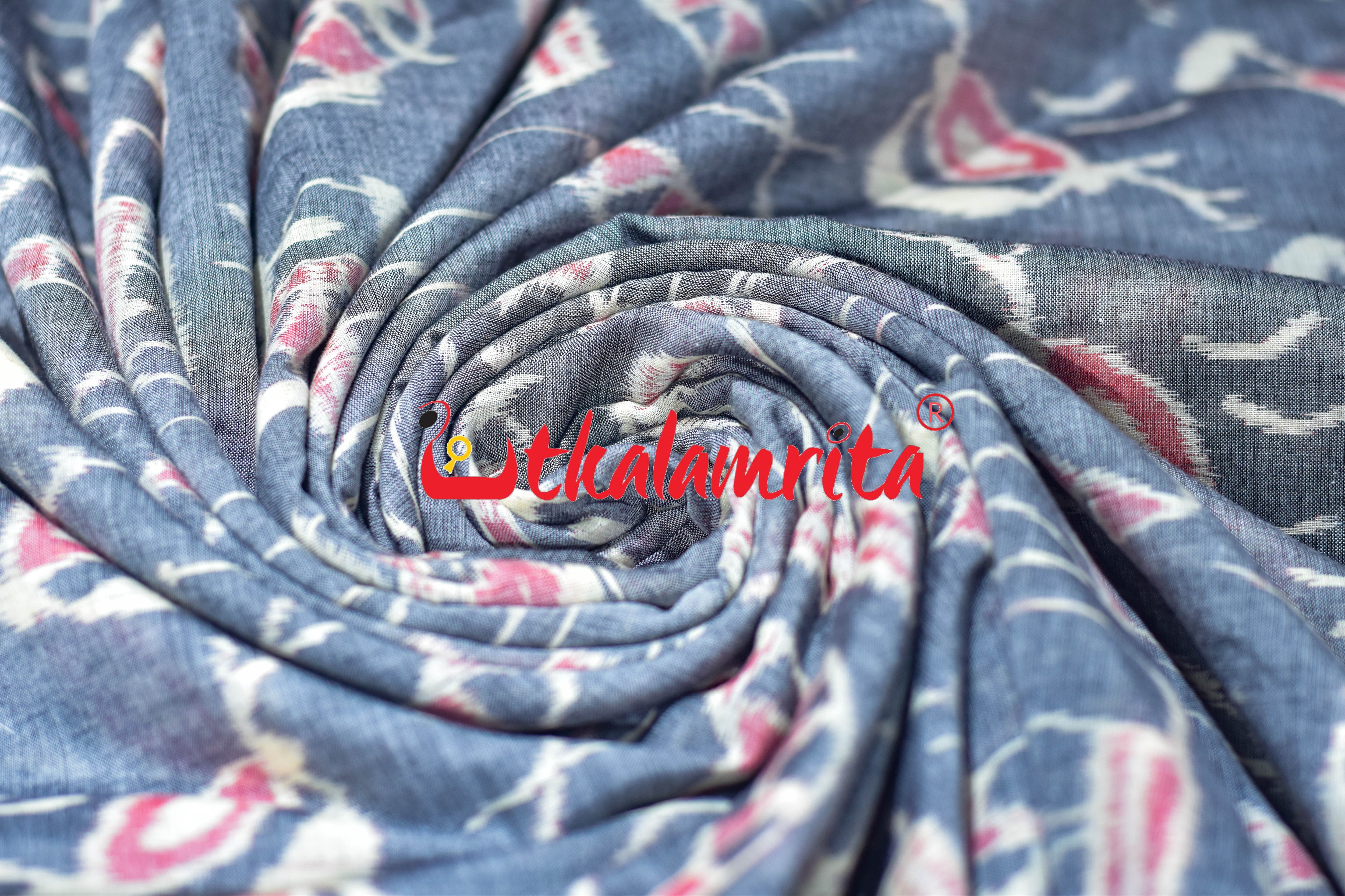 Musical Instruments Grey Black Sambalpuri Cotton (Fabric)