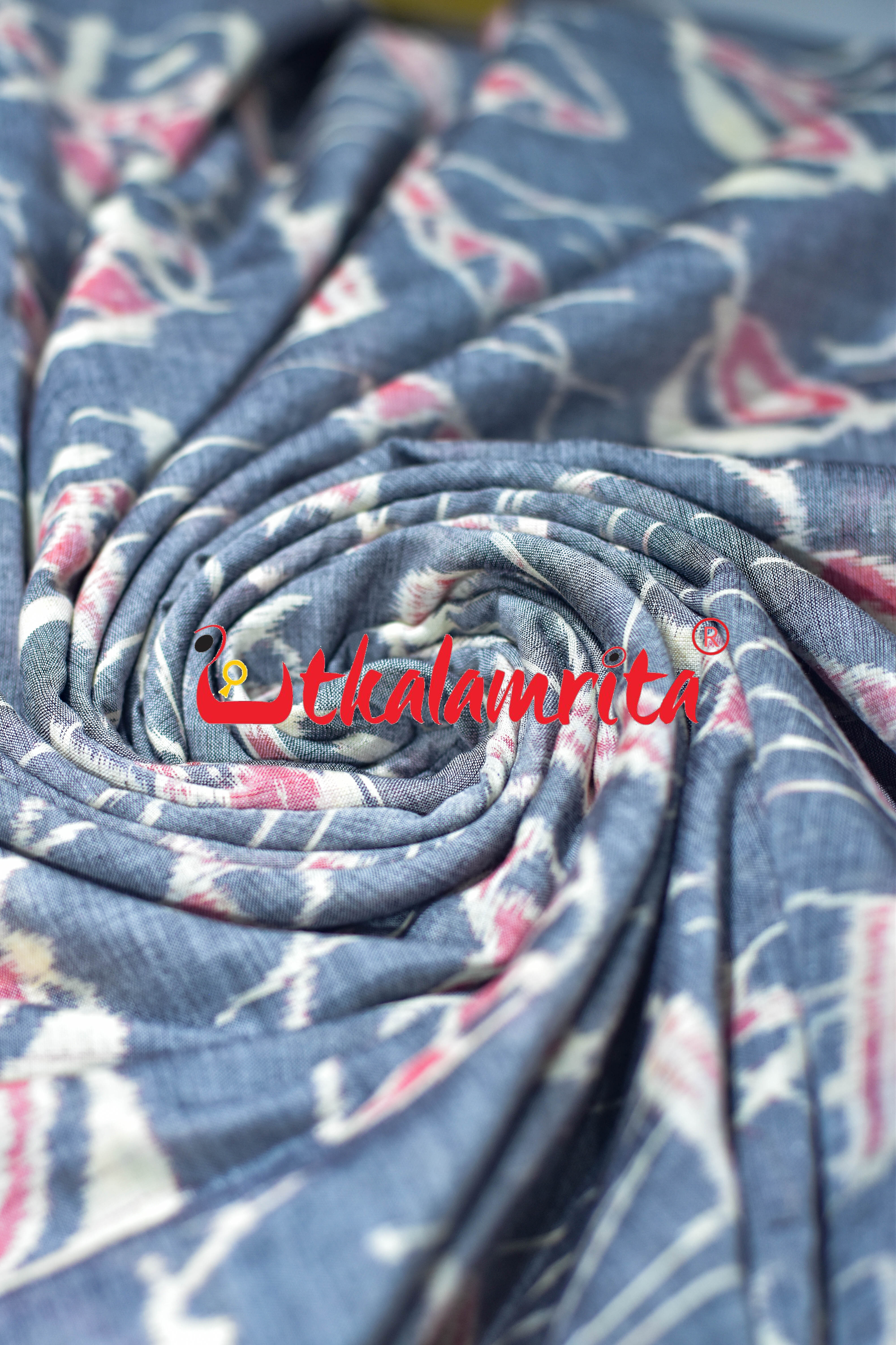 Musical Instruments Grey Black Sambalpuri Cotton (Fabric)