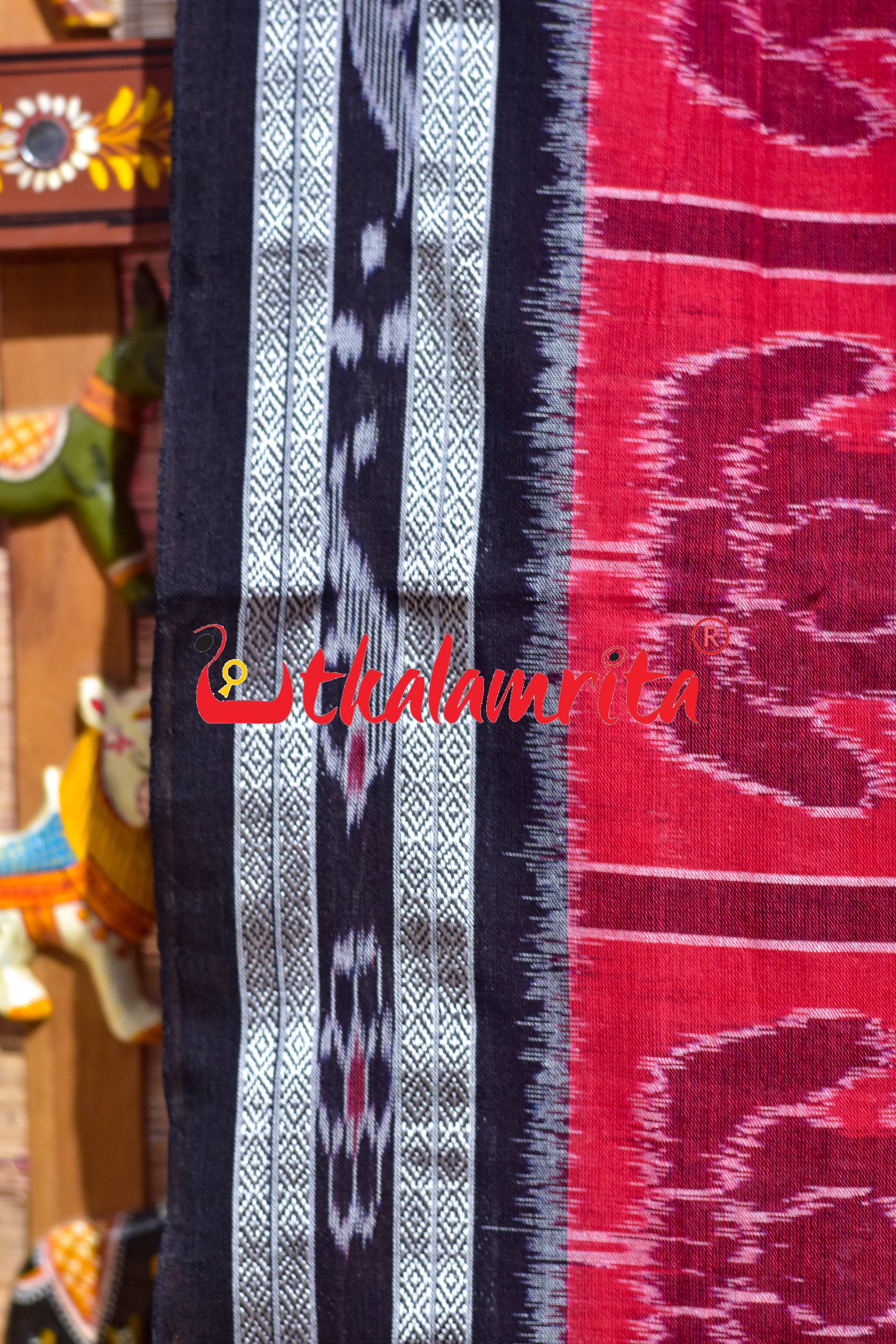 Red Black Nabakothi Khandua Saree
