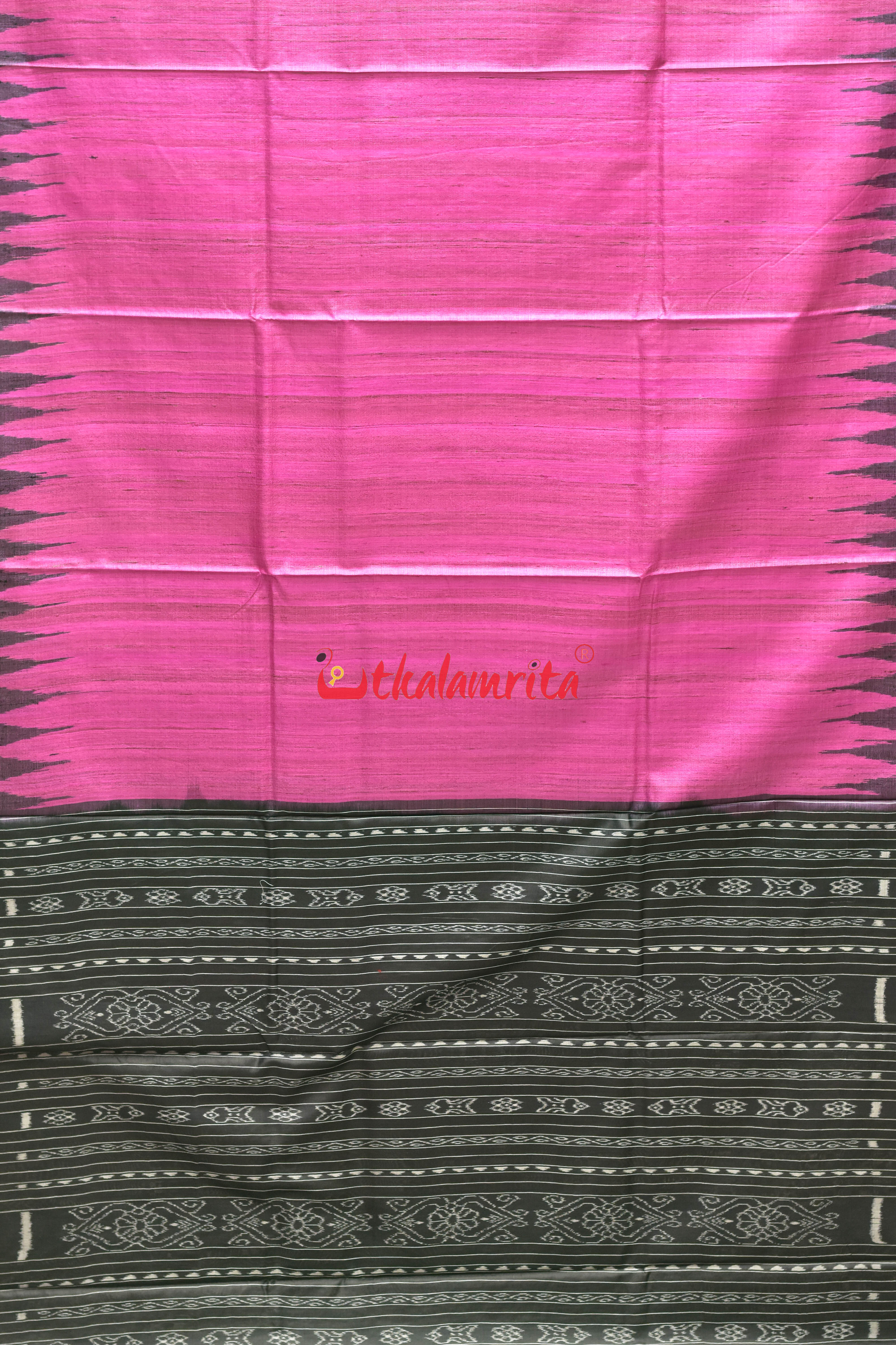 Magenta Pink Tussar Ghicha Silk Saree
