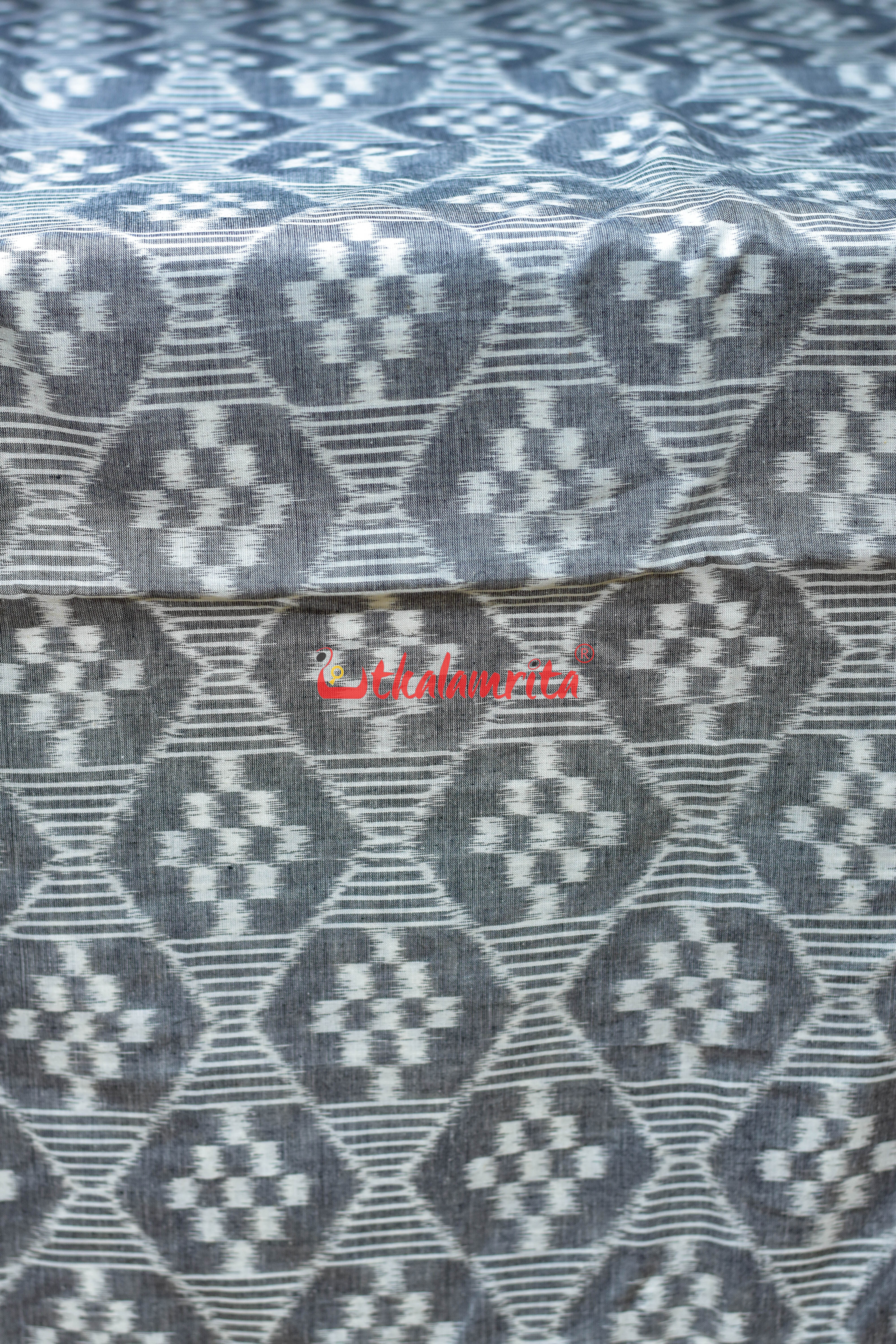 Grey Single Ikat Pasapali Cotton (Fabric)