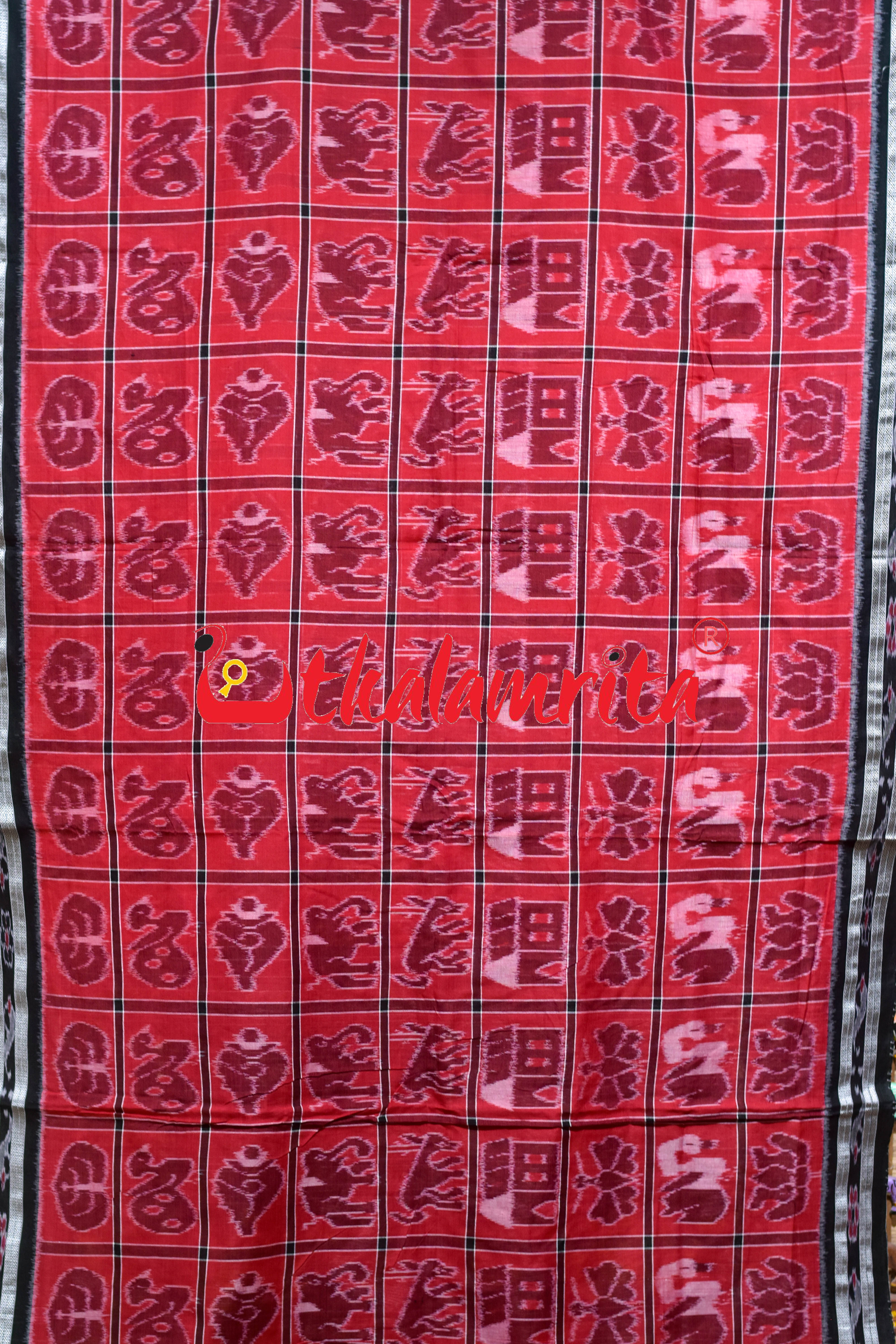 Red Black Nabakothi Khandua Saree