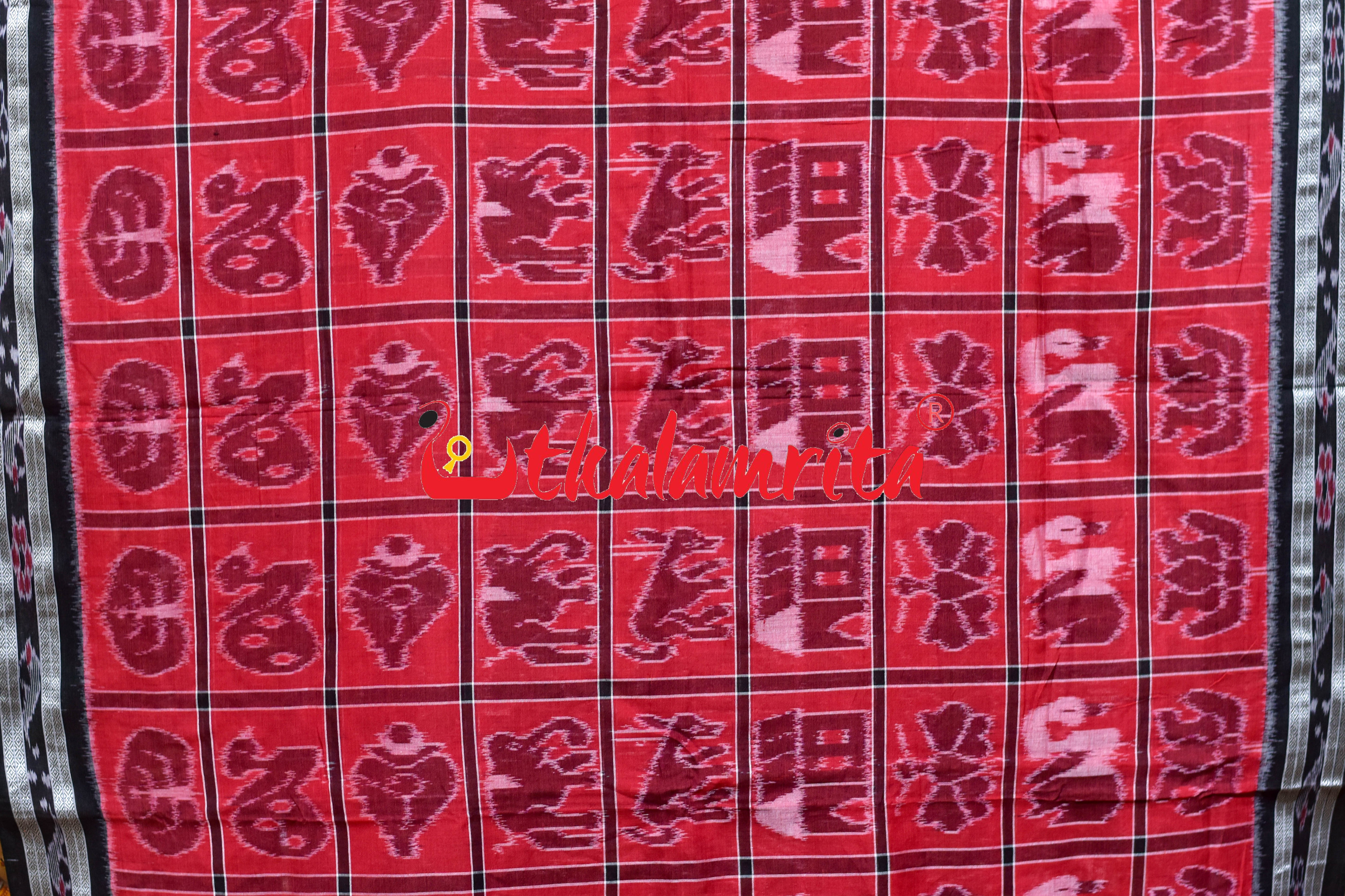 Red Black Nabakothi Khandua Saree