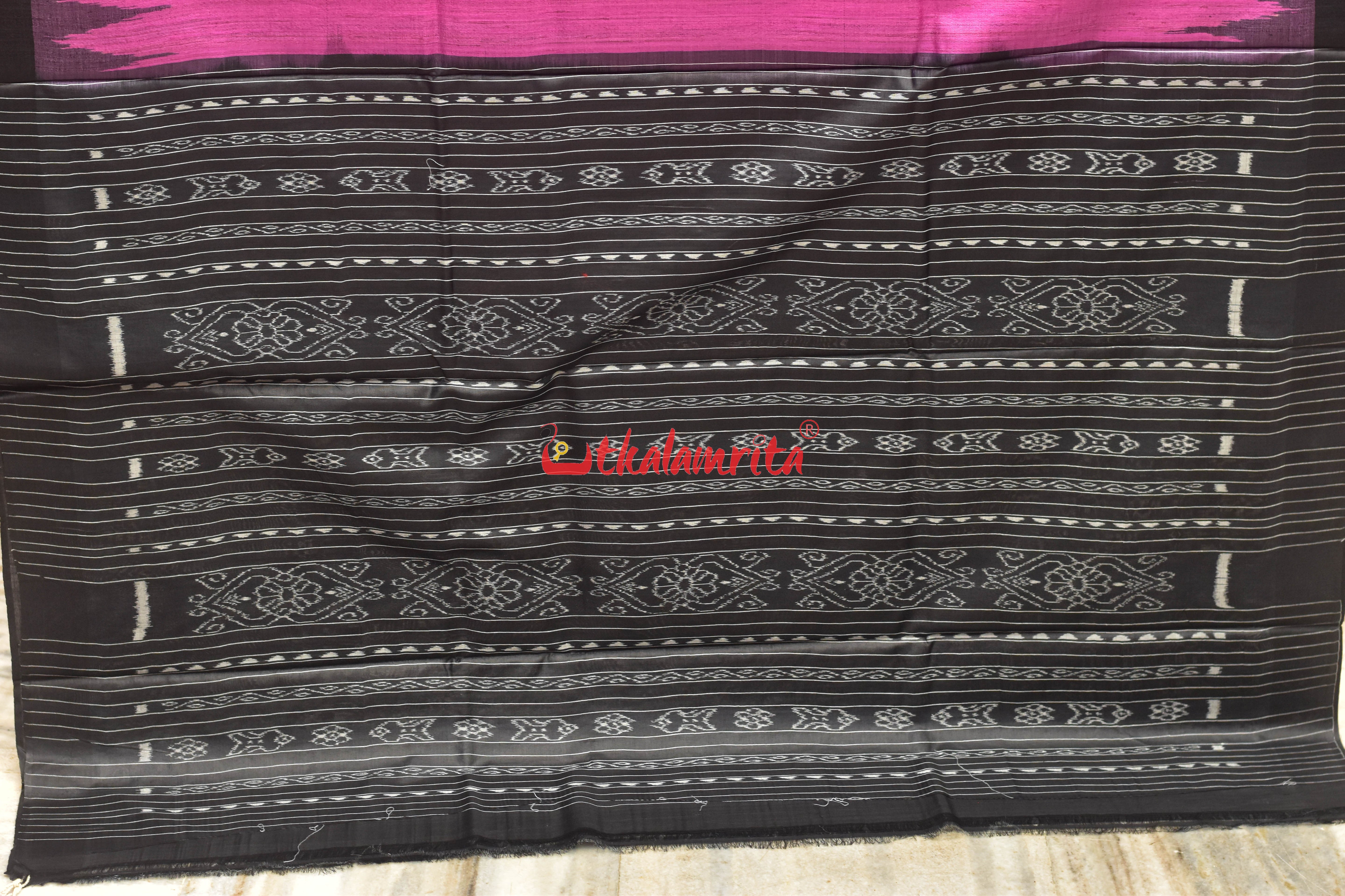 Magenta Pink Tussar Ghicha Silk Saree