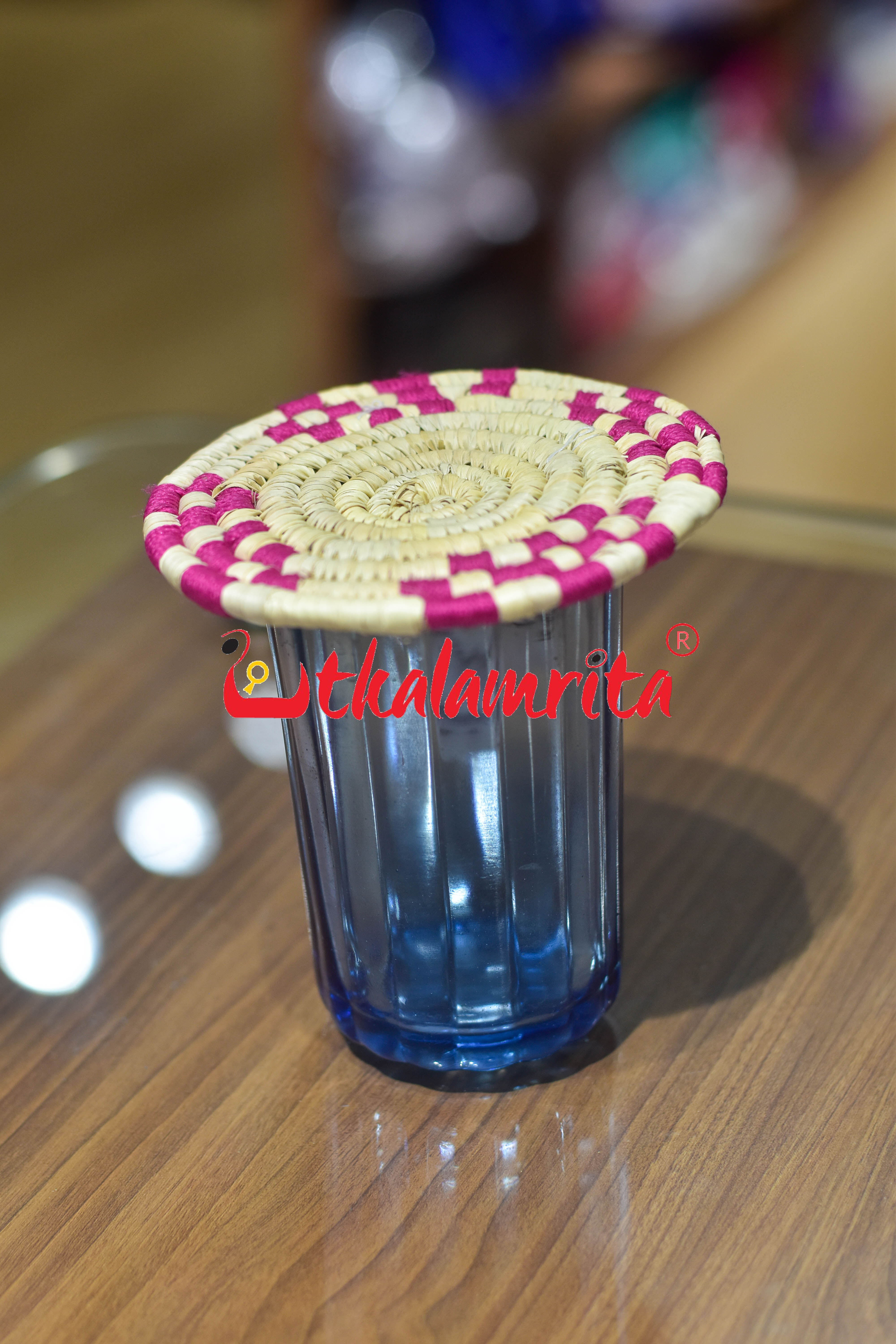 Sabai Grass Pink Binding Coaster