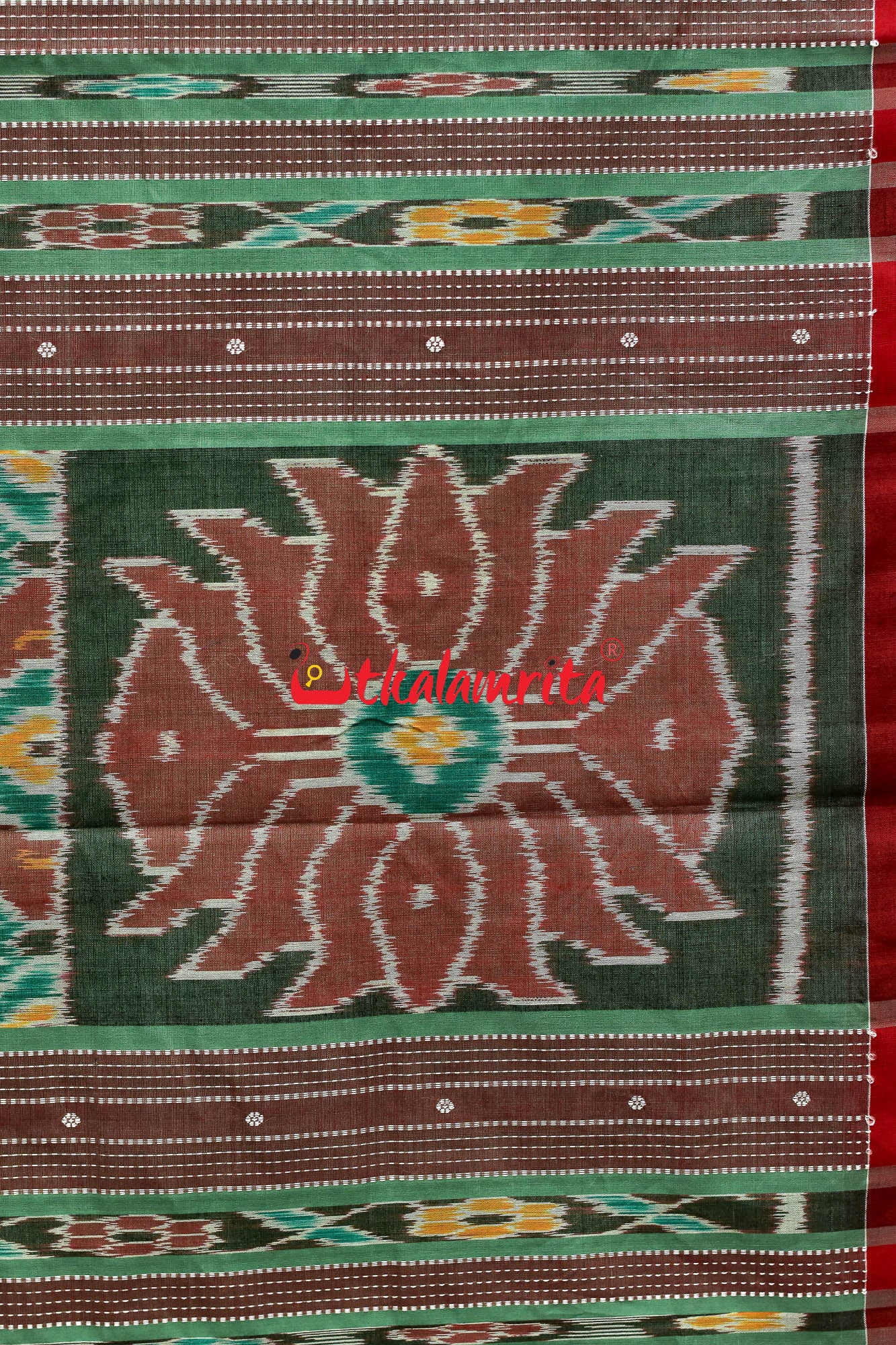 Light Mossy Green Pittala Cotton Saree