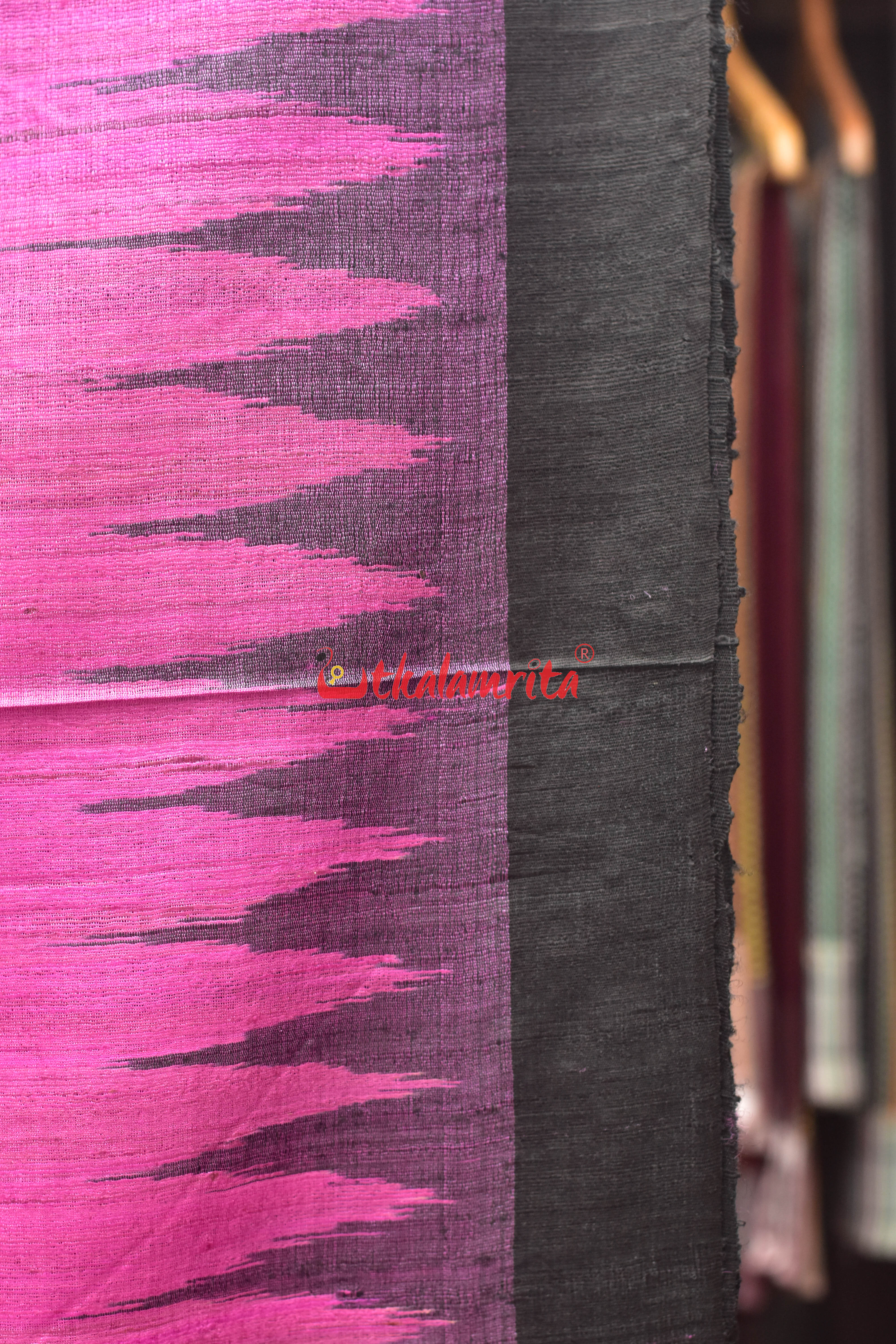Magenta Pink Tussar Ghicha Silk Saree