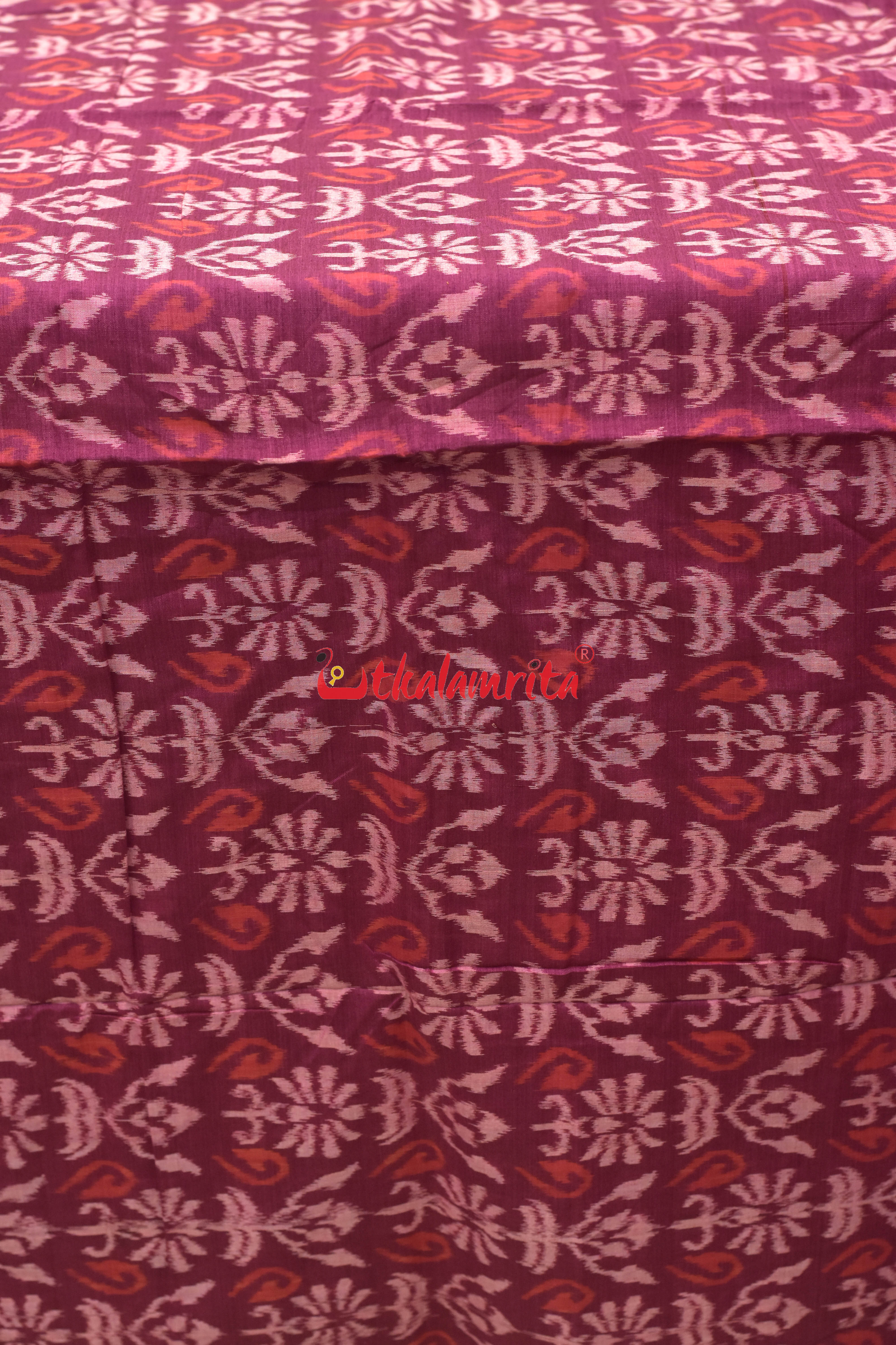 Magenta Flower Bandha Sambalpuri Cotton (Fabric)