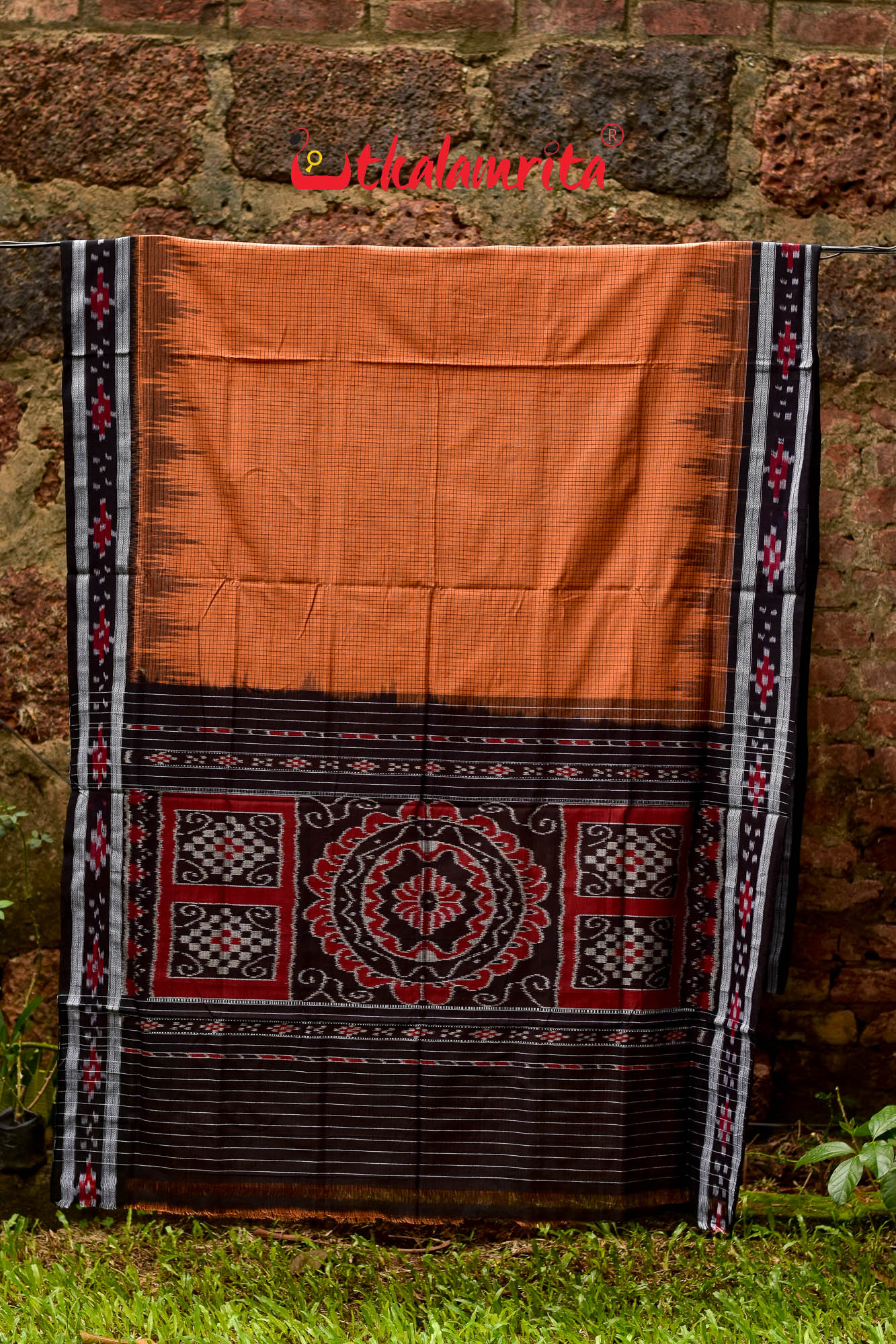 Rust Sachipar Khandua Cotton Saree