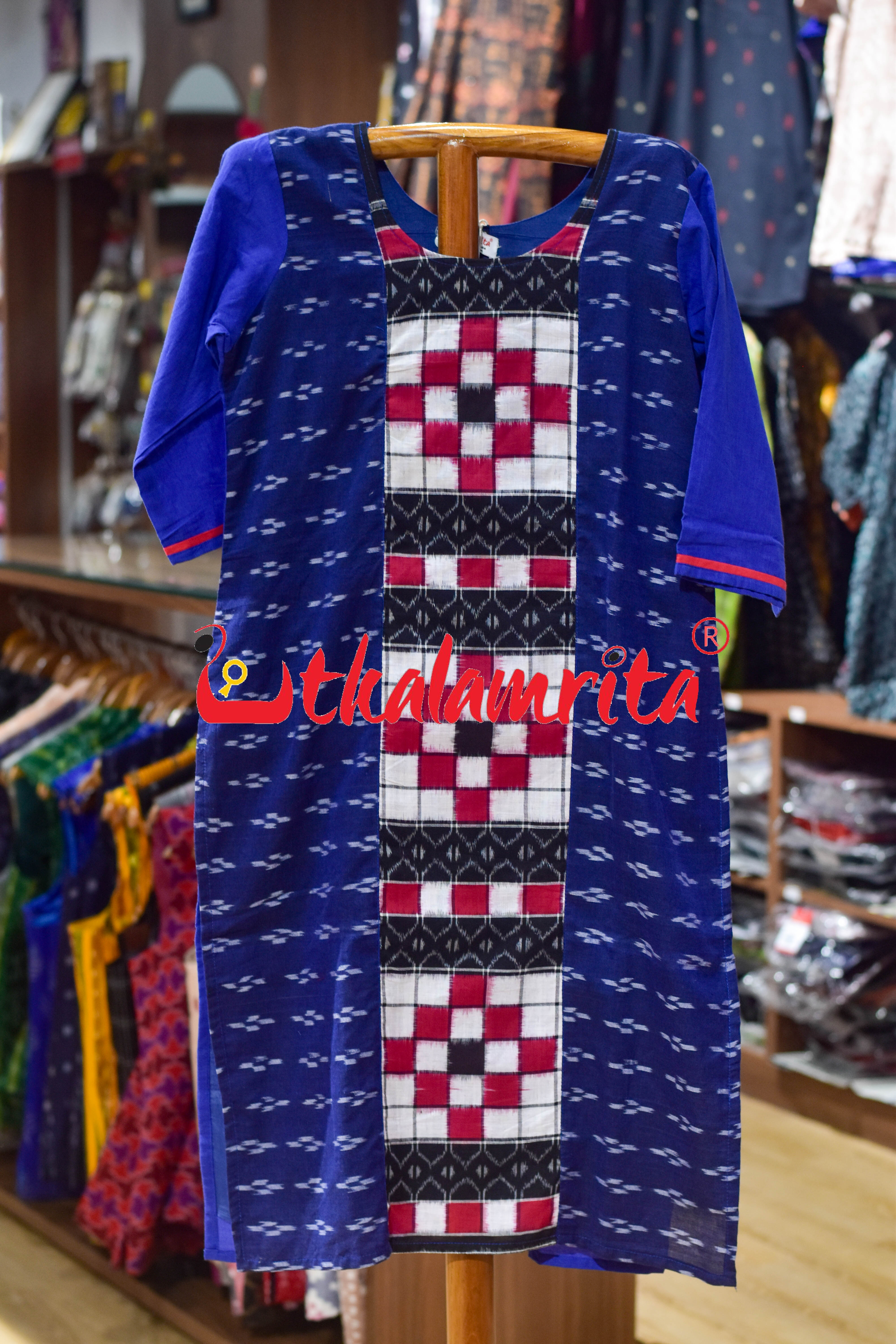 Blue Body Pasapali (Ladies' Kurti)