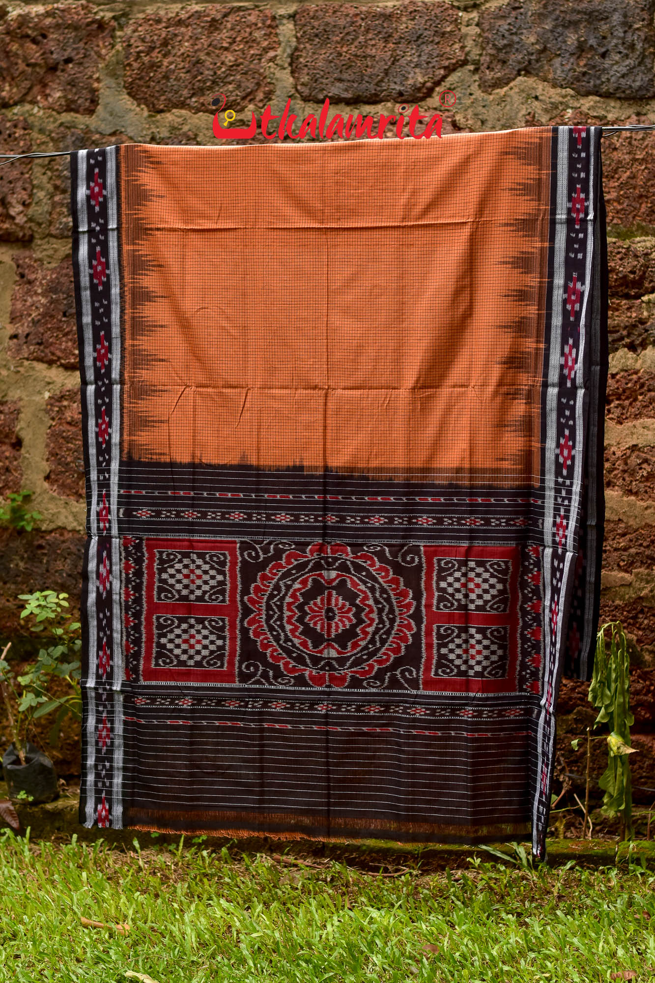 Rust Sachipar Khandua Cotton Saree