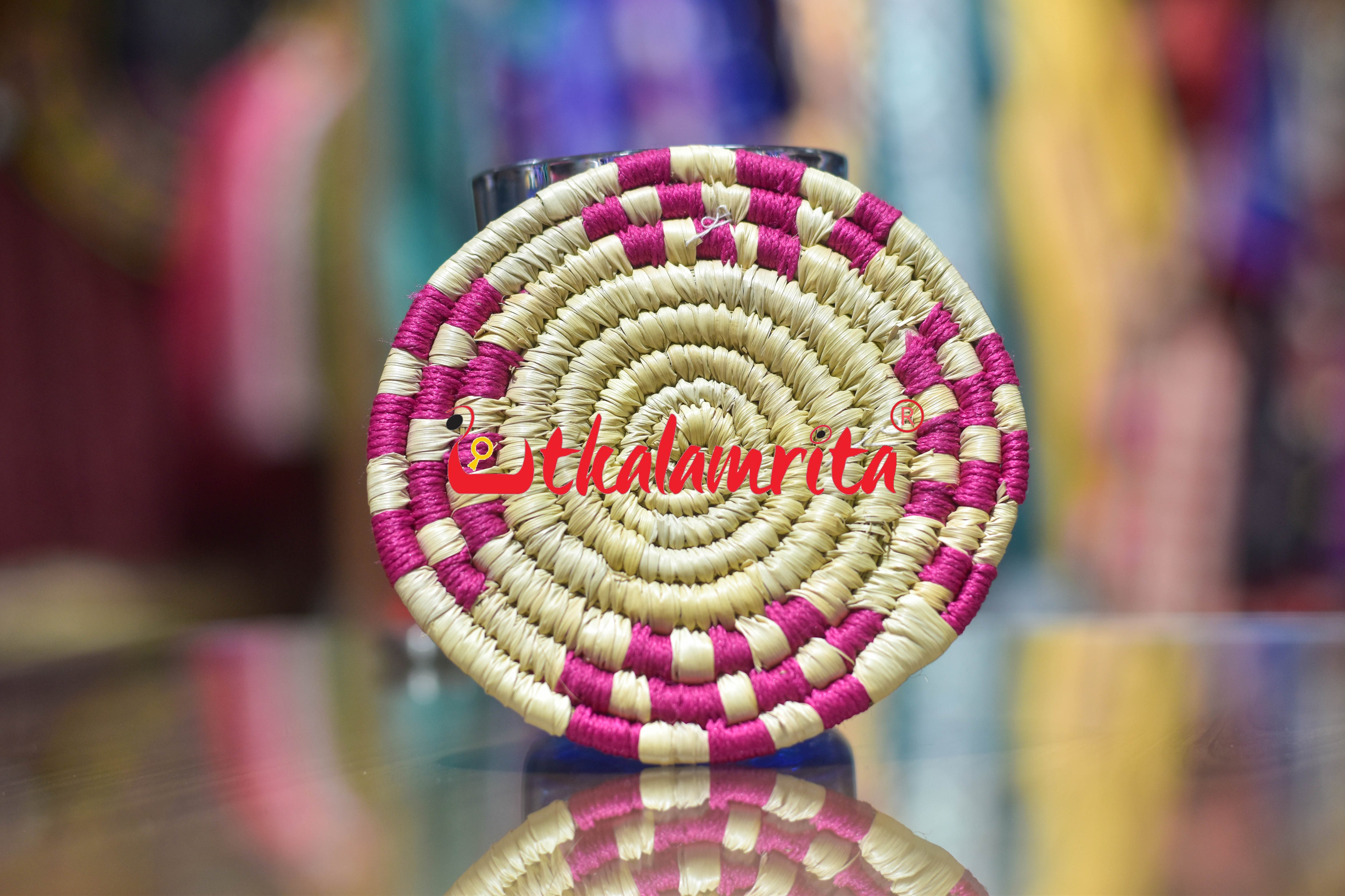 Sabai Grass Pink Binding Coaster