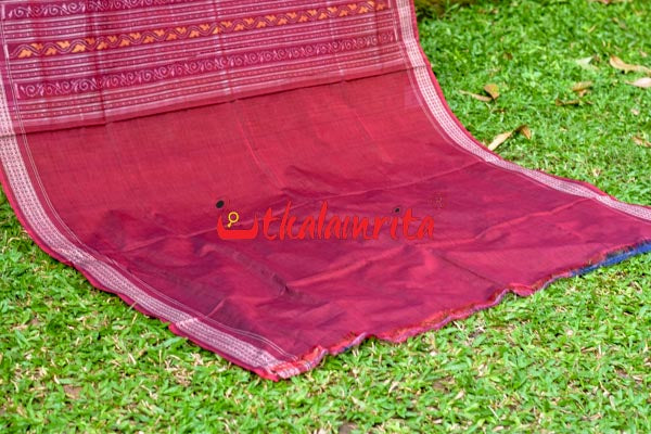 Hathi Tribal Blue Sambalpuri Cotton Saree