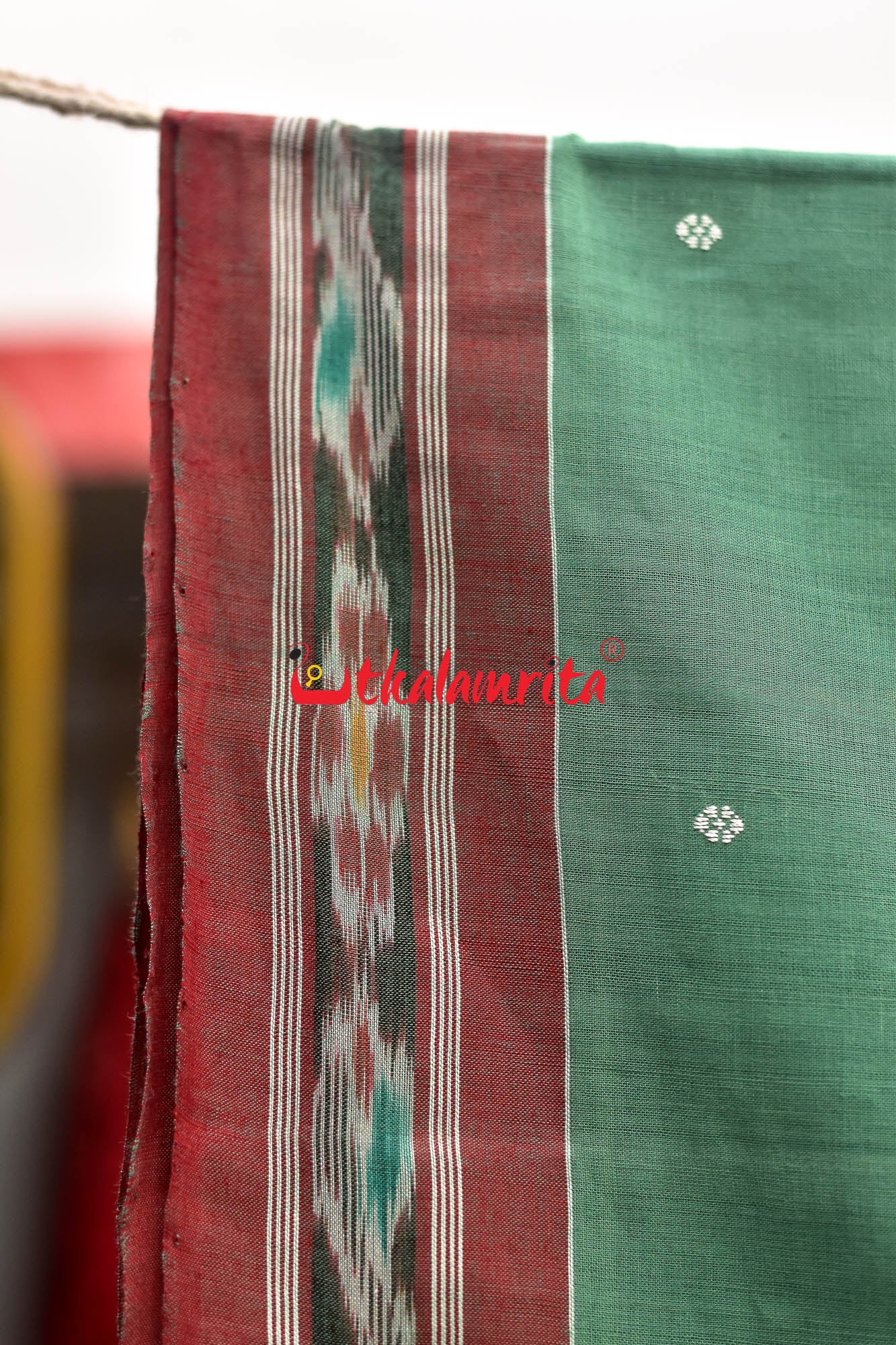Light Mossy Green Pittala Cotton Saree