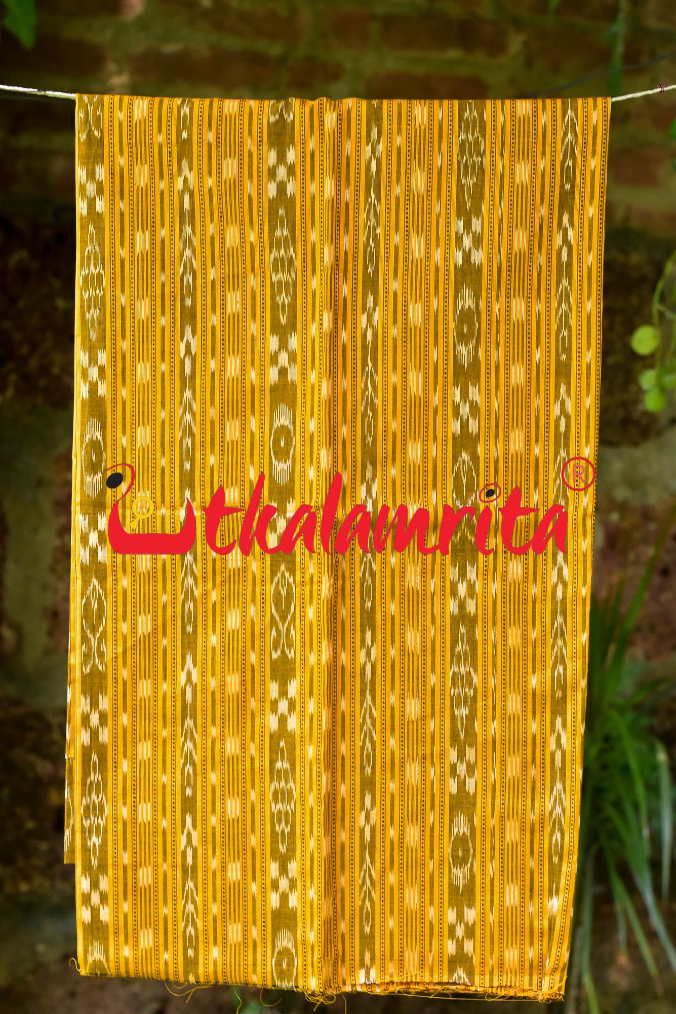 Yellow Black Ikat Dress Set