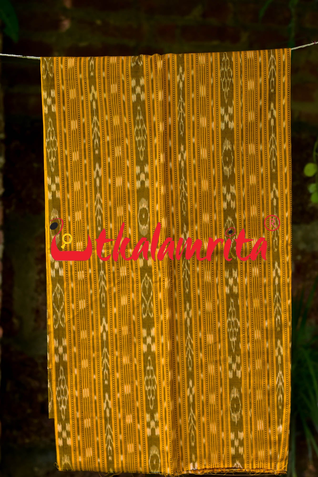 Yellow Black Ikat Dress Set