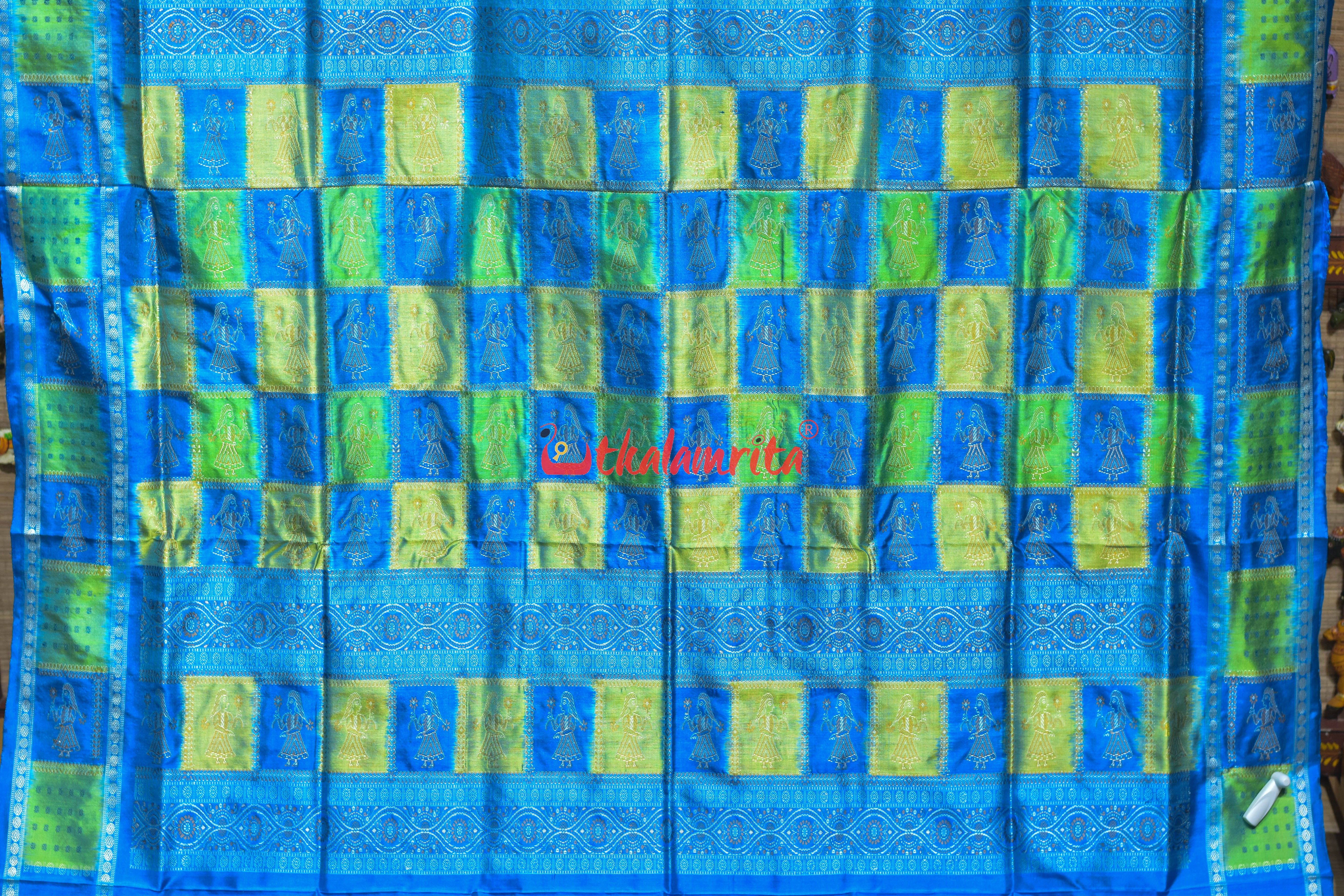 Lemon Yellow Doll Border Bomkai Silk Saree
